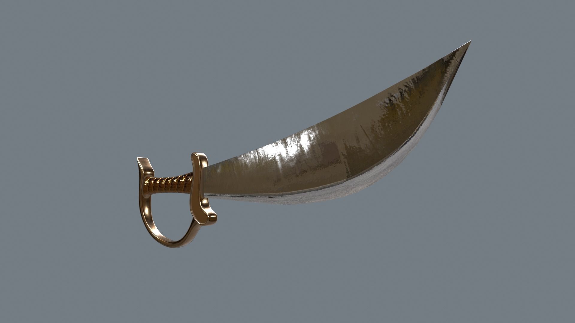 Pirate sword Low-poly 3D model_4