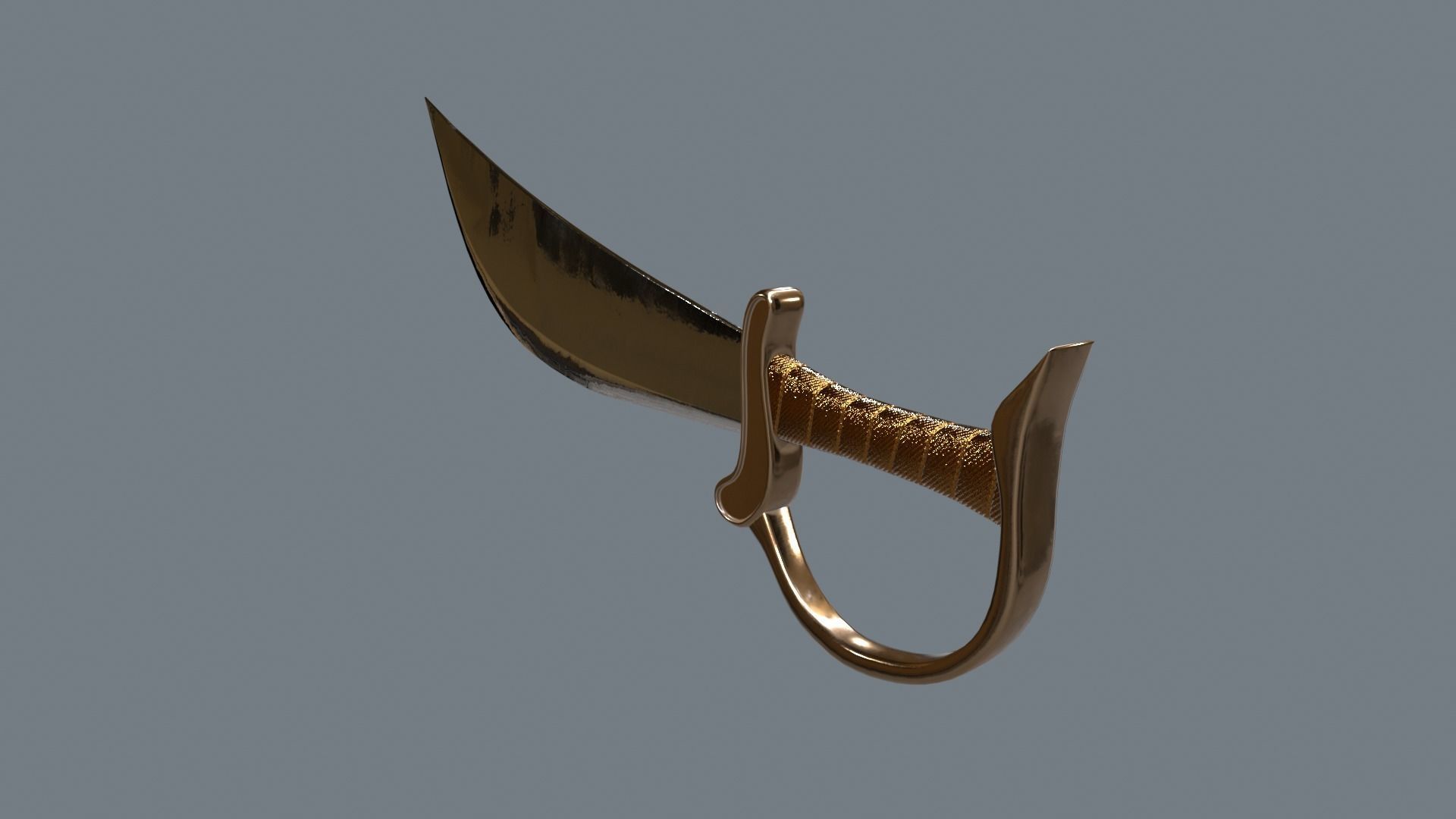 Pirate sword Low-poly 3D model_6