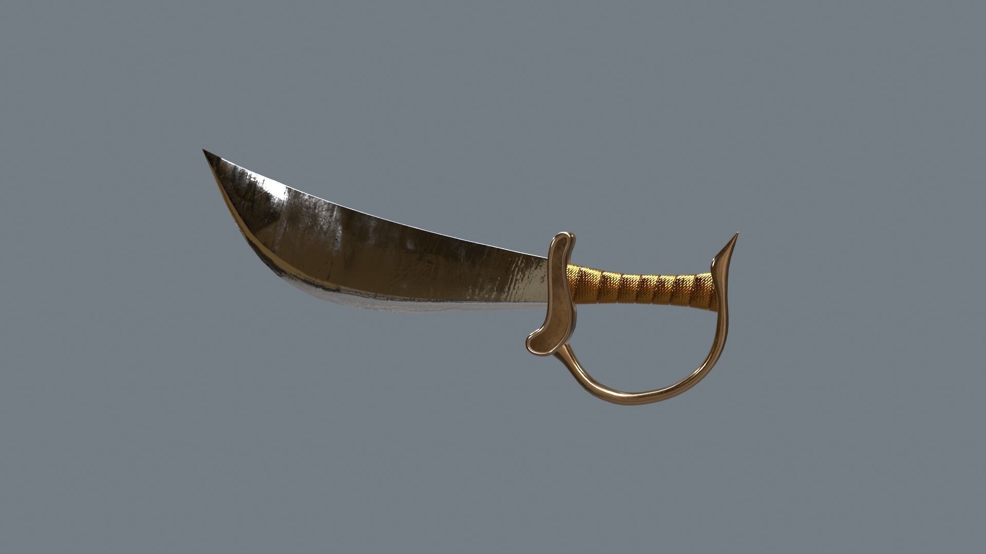 Pirate sword Low-poly 3D model_2