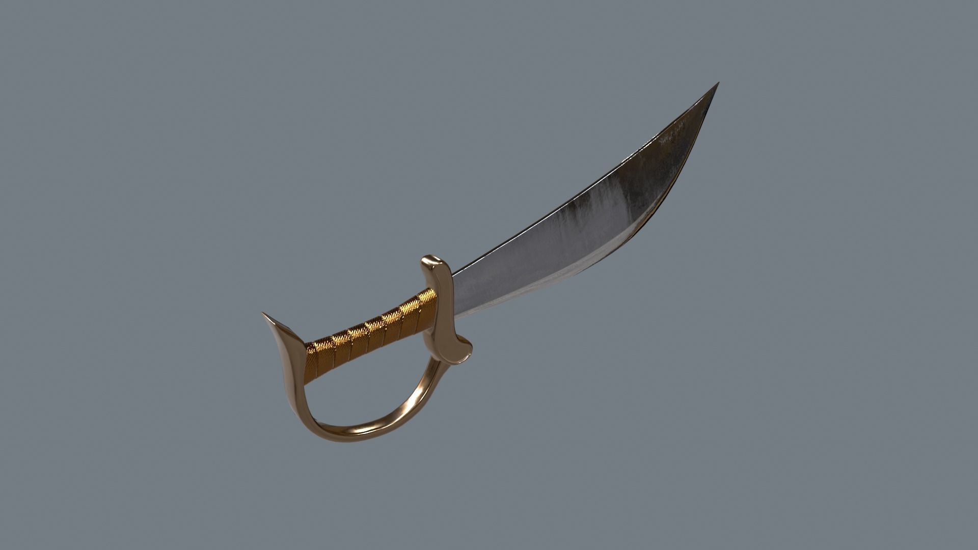 Pirate sword Low-poly 3D model_3