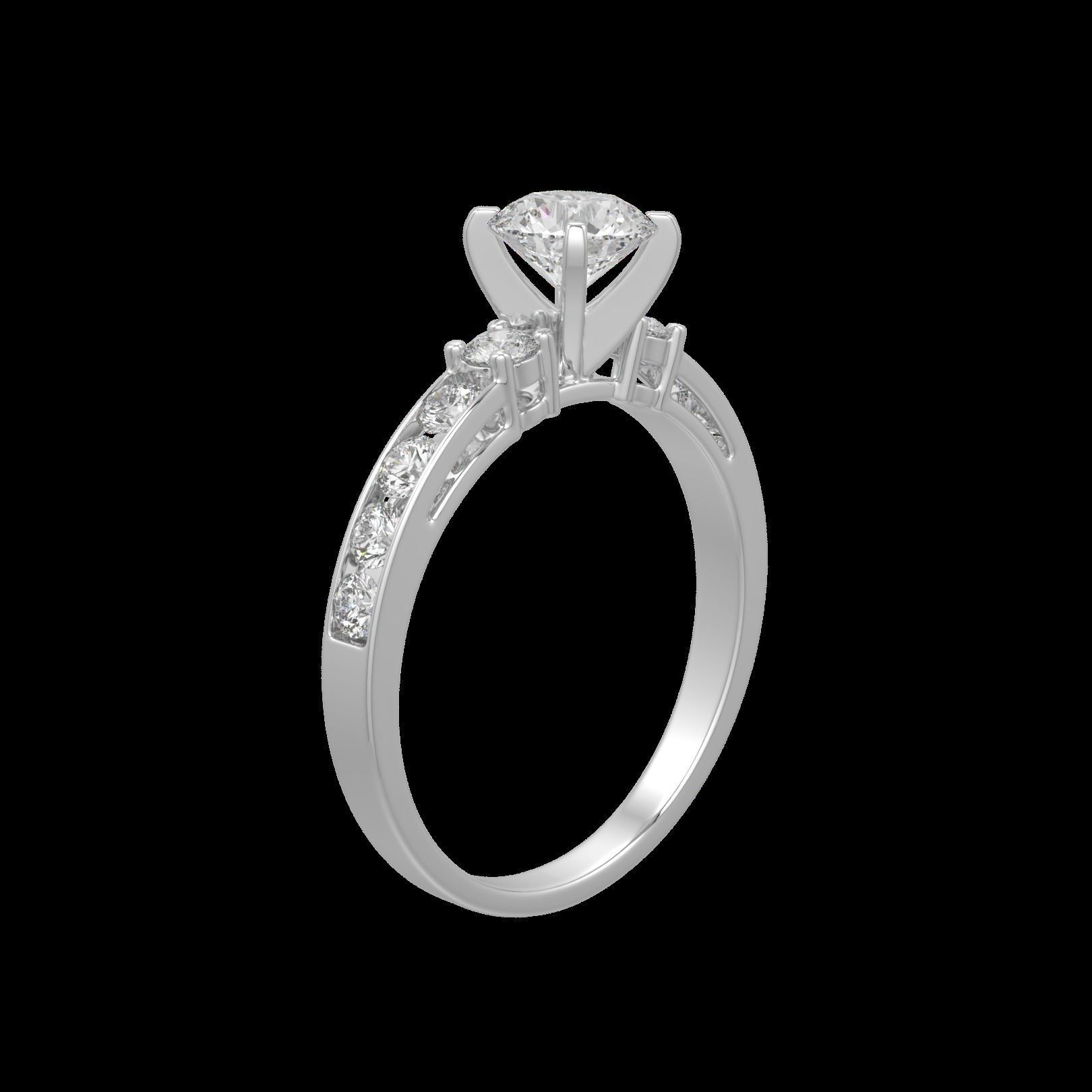 Glam Solitaire Ring 3D print model_1