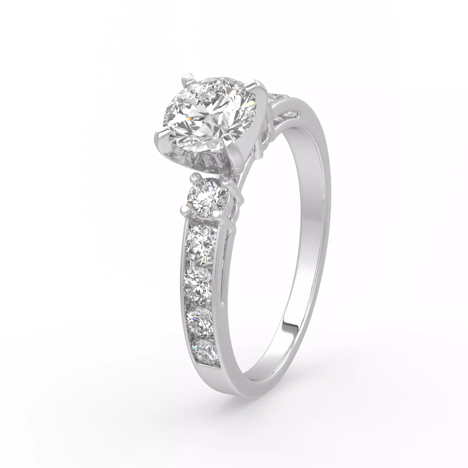 Glam Solitaire Ring 3D print model_0