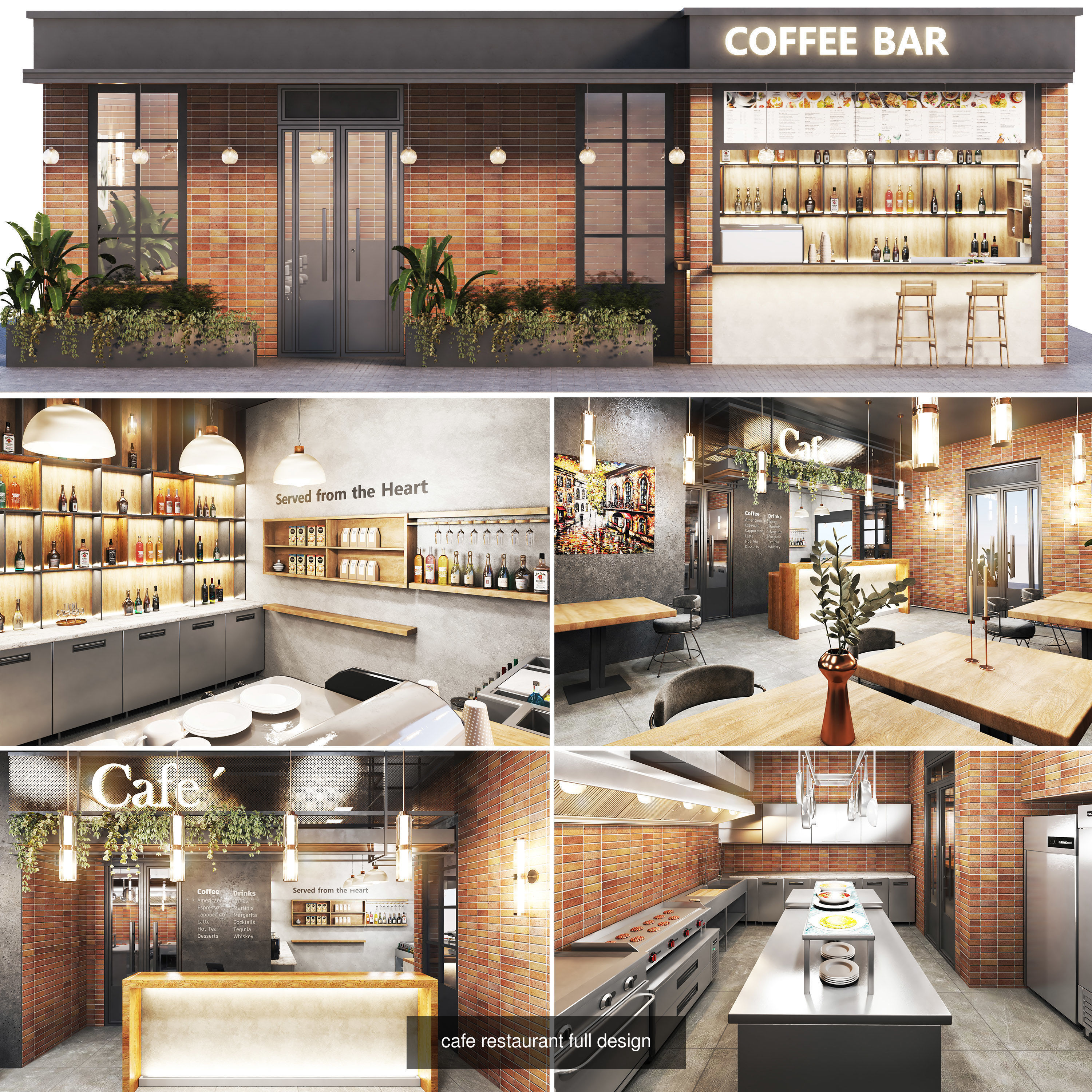 Cafe-Restaurant Set 02 3D Model Collection_6