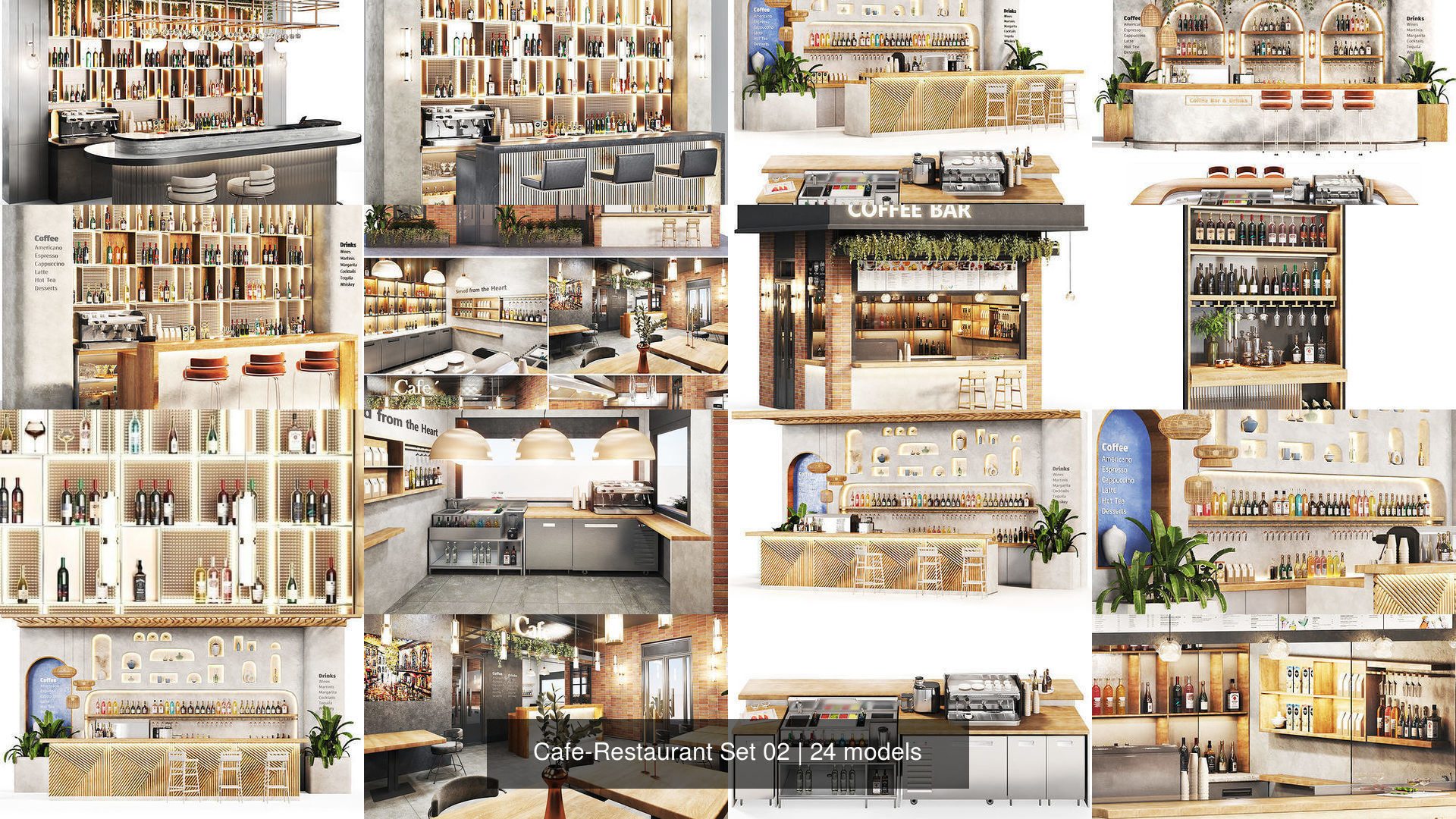 Cafe-Restaurant Set 02 3D Model Collection_1