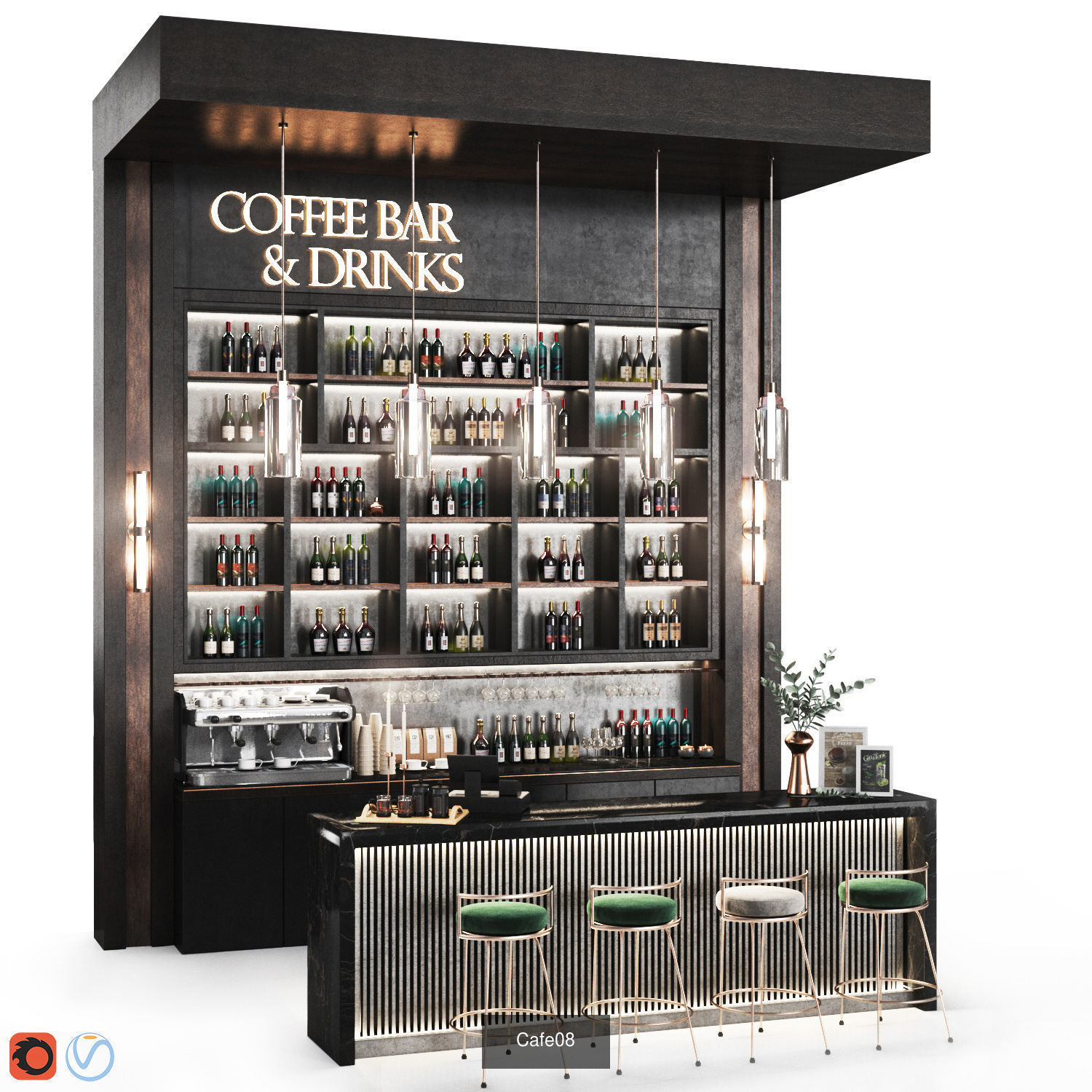 Cafe-Restaurant Set 02 3D Model Collection_19