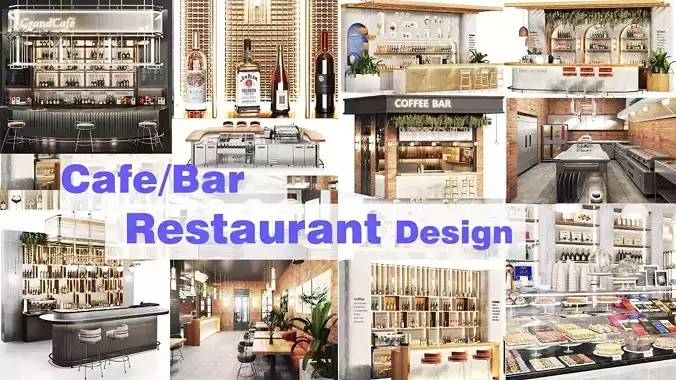 Cafe-Restaurant Set 02 3D Model Collection