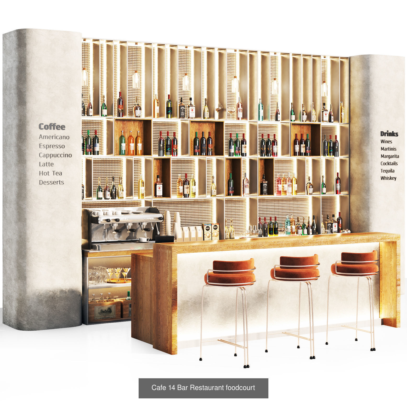 Cafe-Restaurant Set 02 3D Model Collection_7