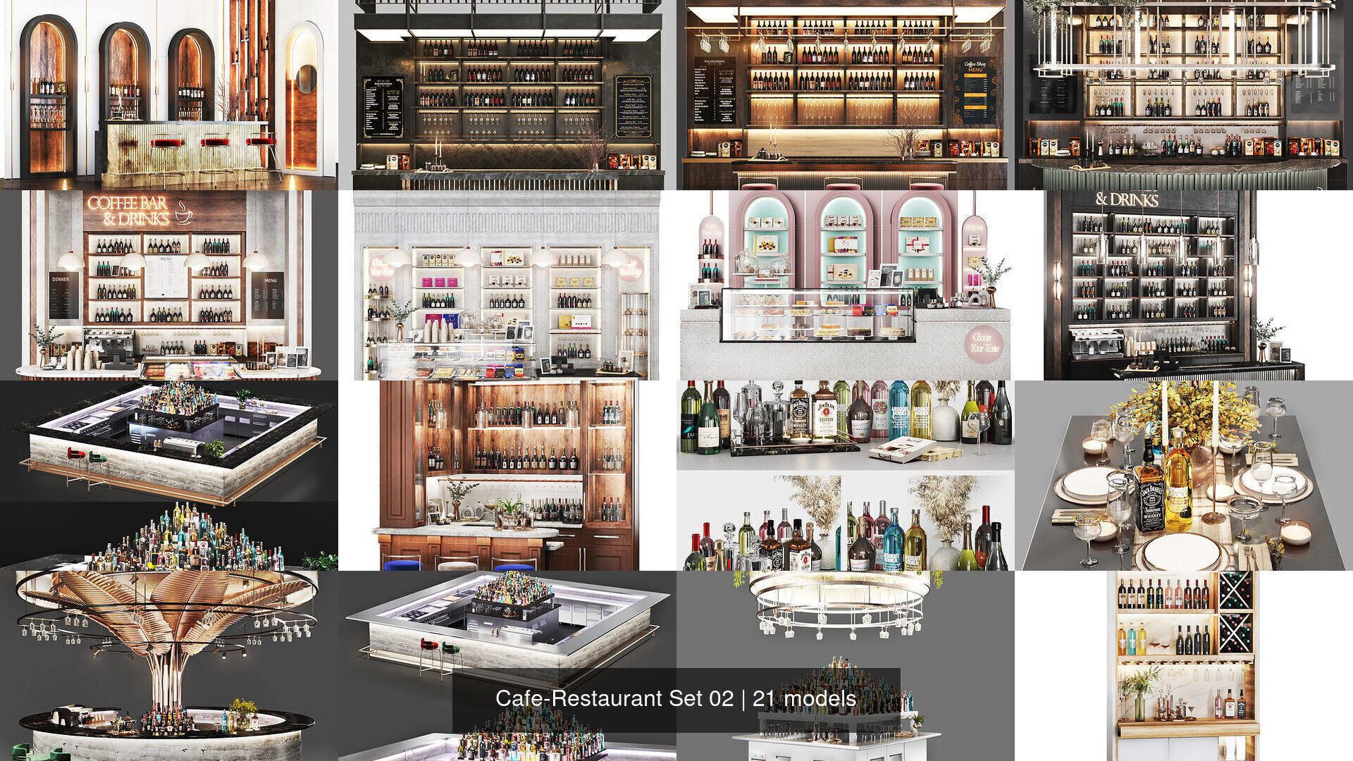 Cafe-Restaurant Set 02 3D Model Collection_2