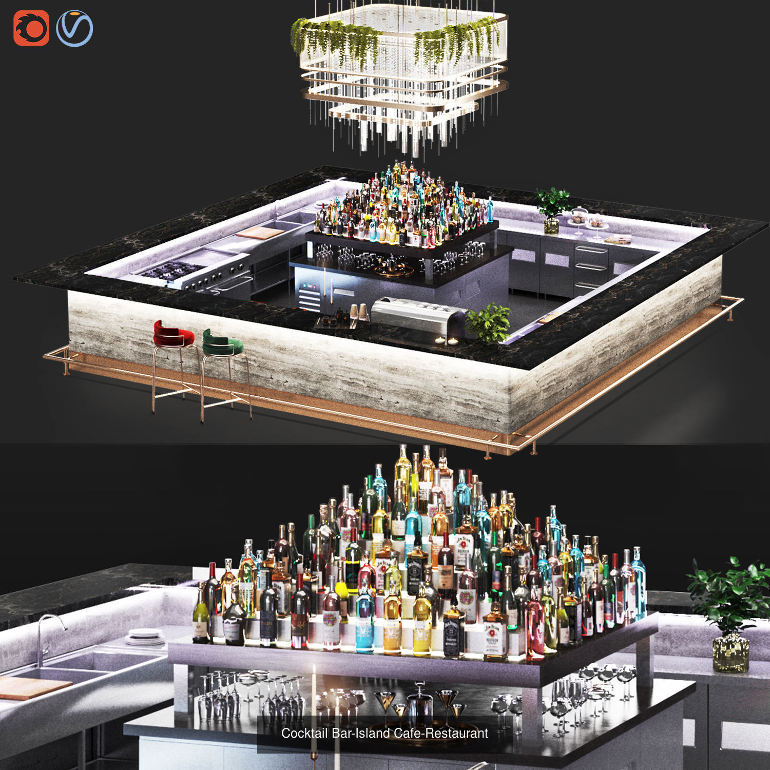 Cafe-Restaurant Set 02 3D Model Collection_14