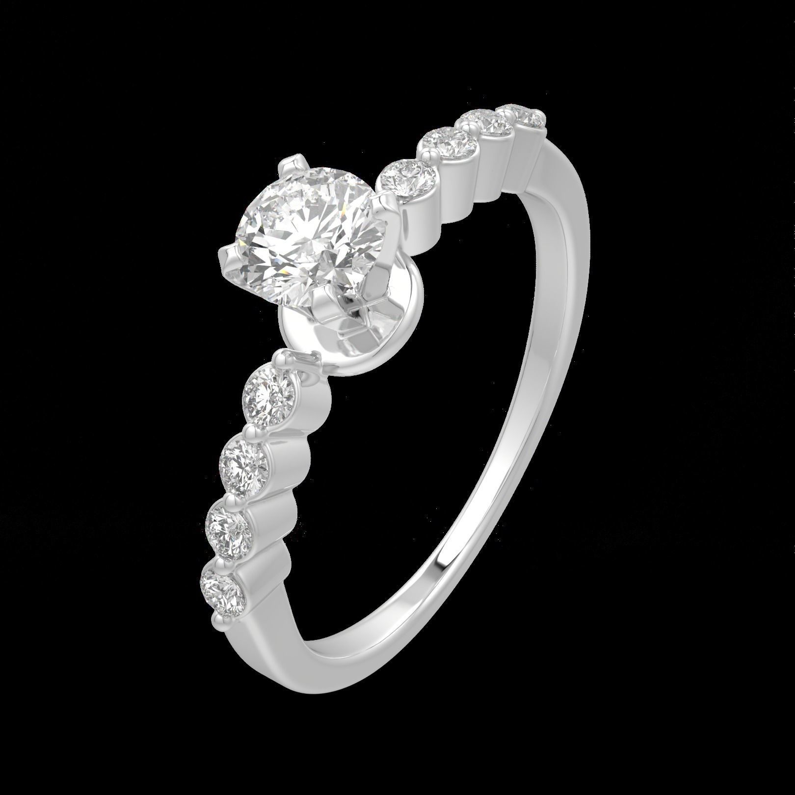 solitaire style engagement rings with beautiful 3D print model_2