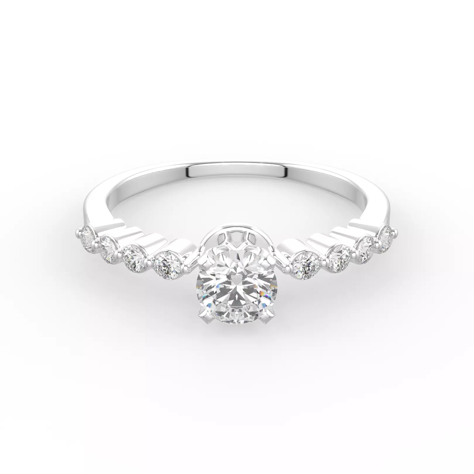 solitaire style engagement rings with beautiful 3D print model_0