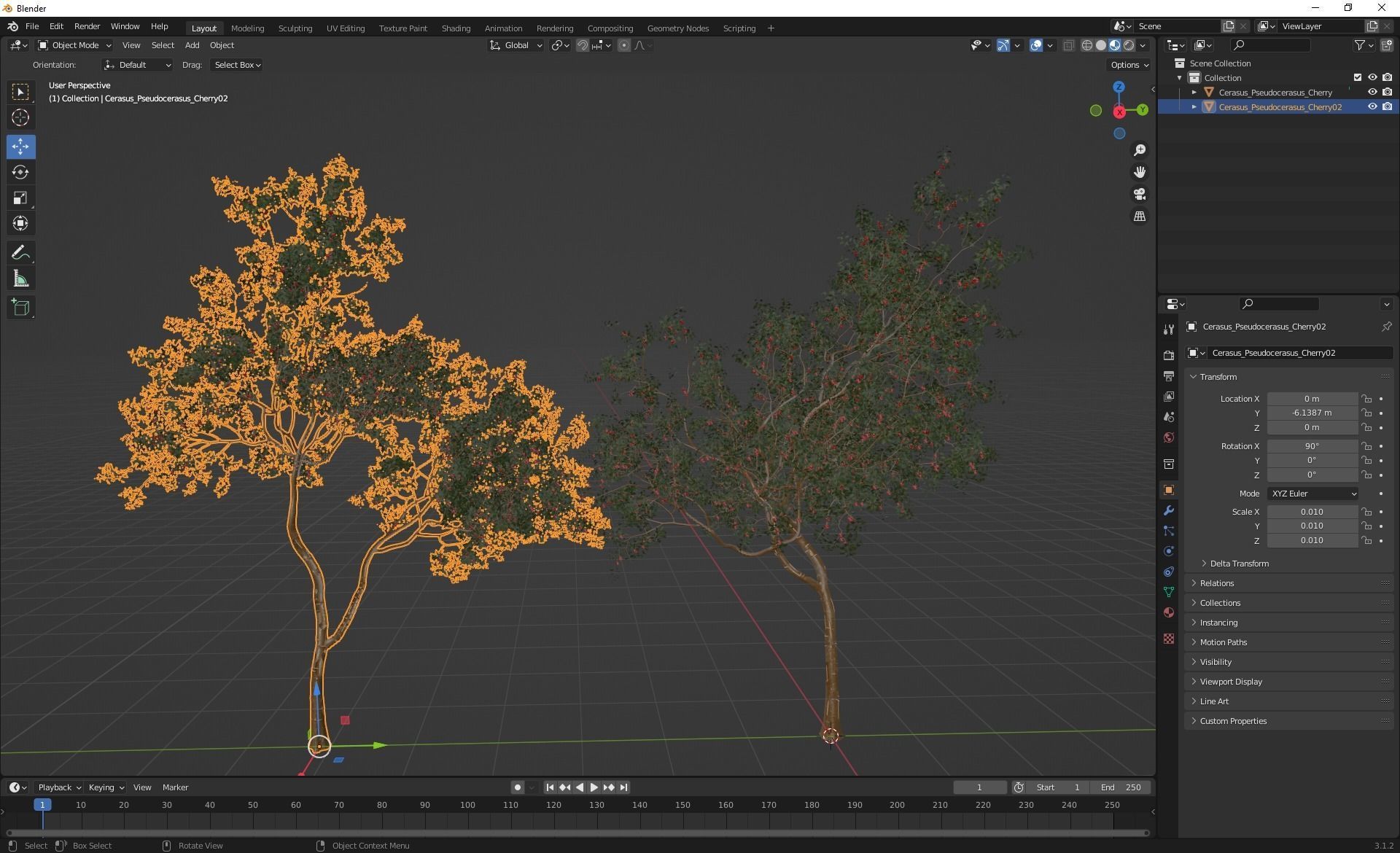 New Plant High detail Cerasus Pseudocerasus Cherry 3D model_5