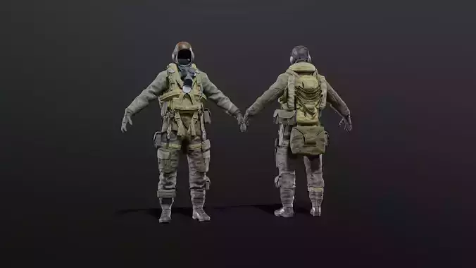 SOLDIER WWII USA Paratrooper 3D model