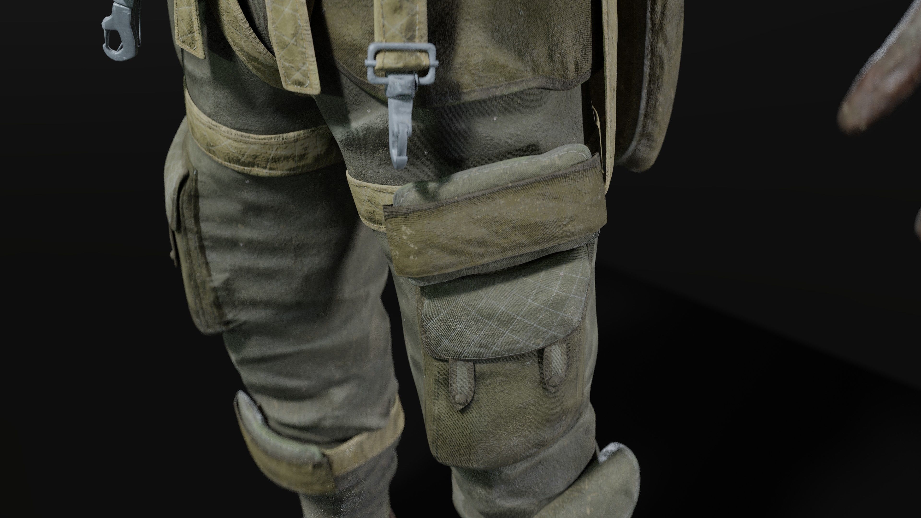 SOLDIER WWII USA Paratrooper 3D model_8
