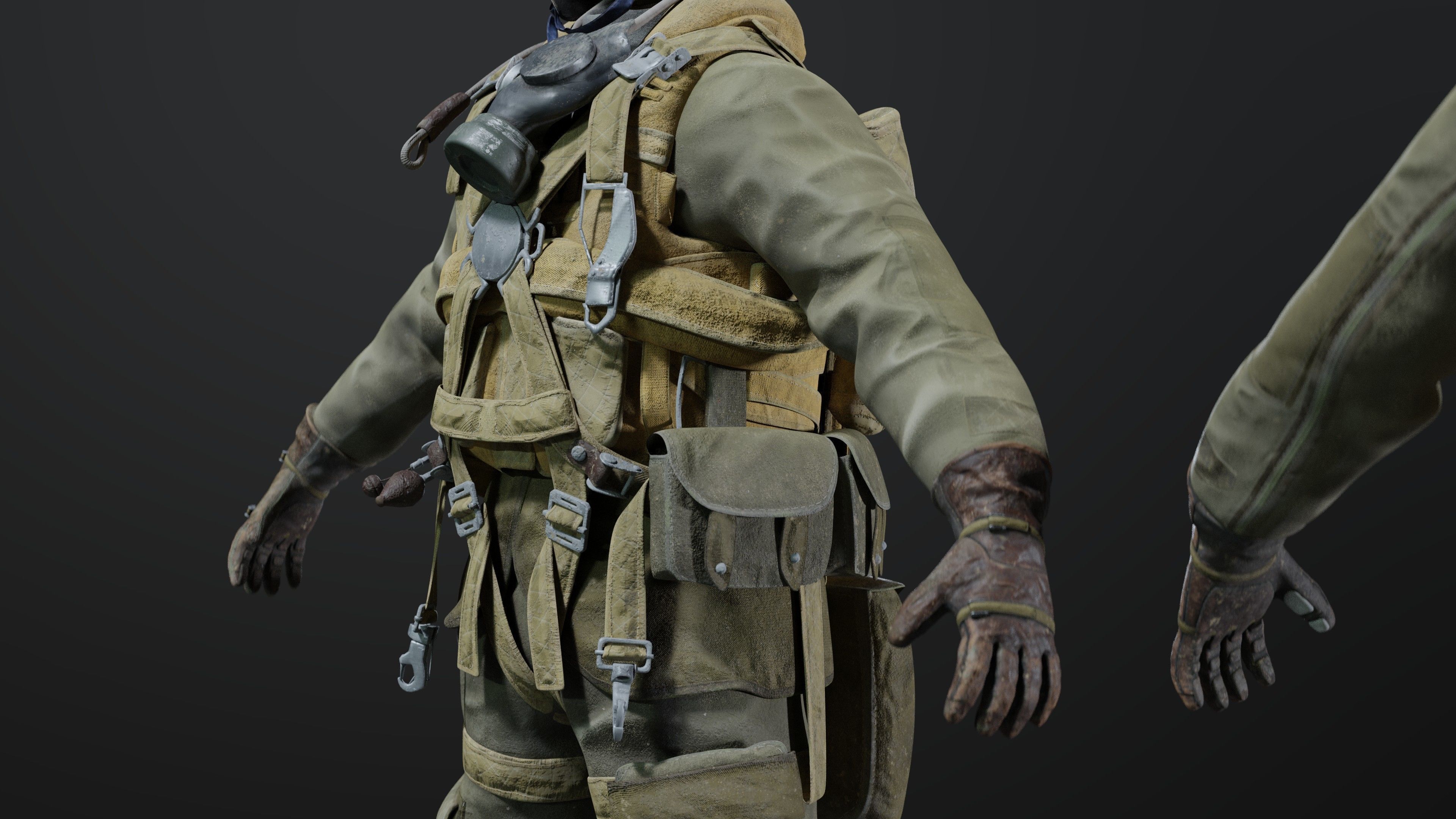 SOLDIER WWII USA Paratrooper 3D model_4