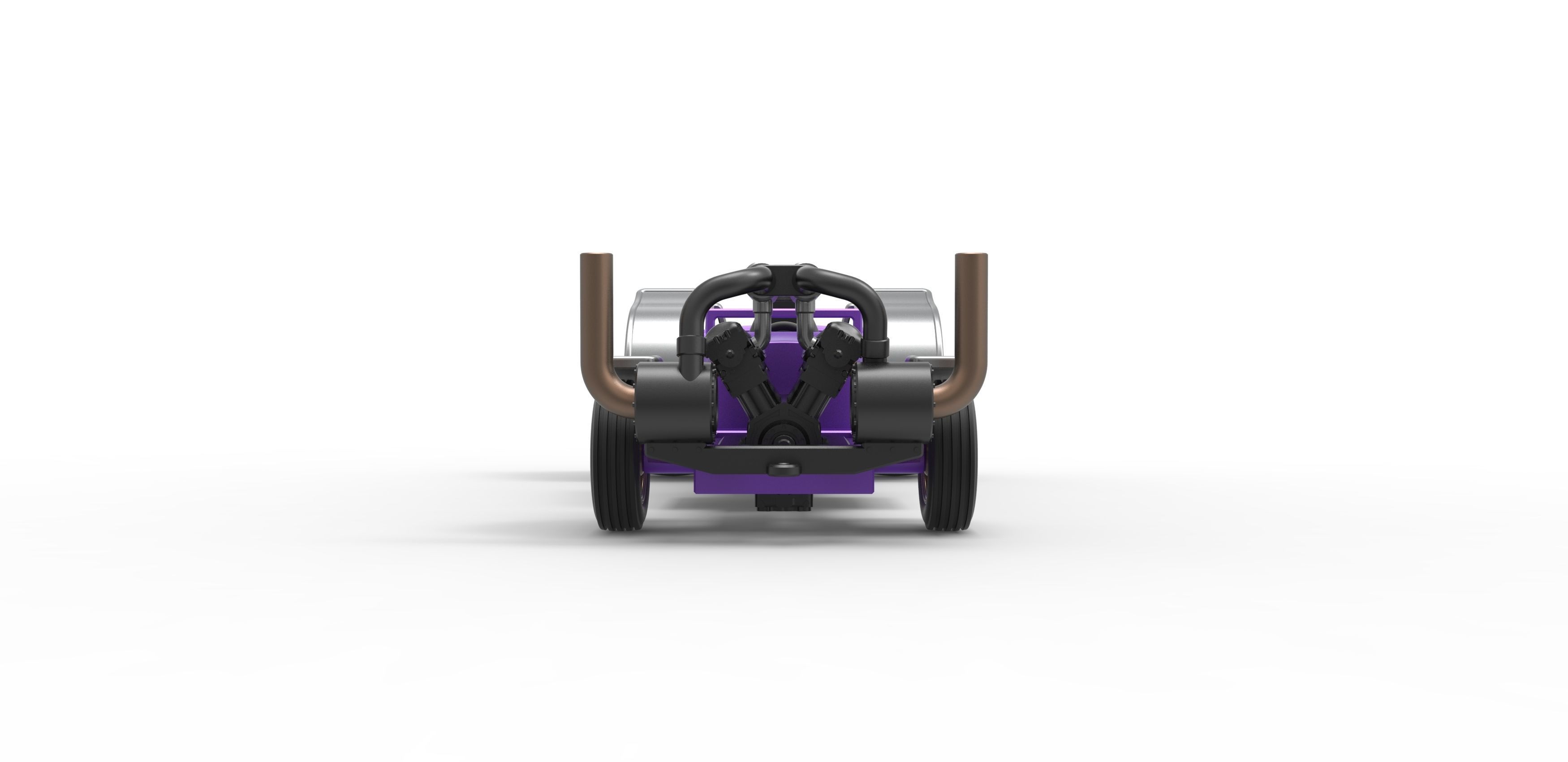 Pulling truck 2wd Hot rod with turbo V12 Scale 1 to 25 3D print model_7