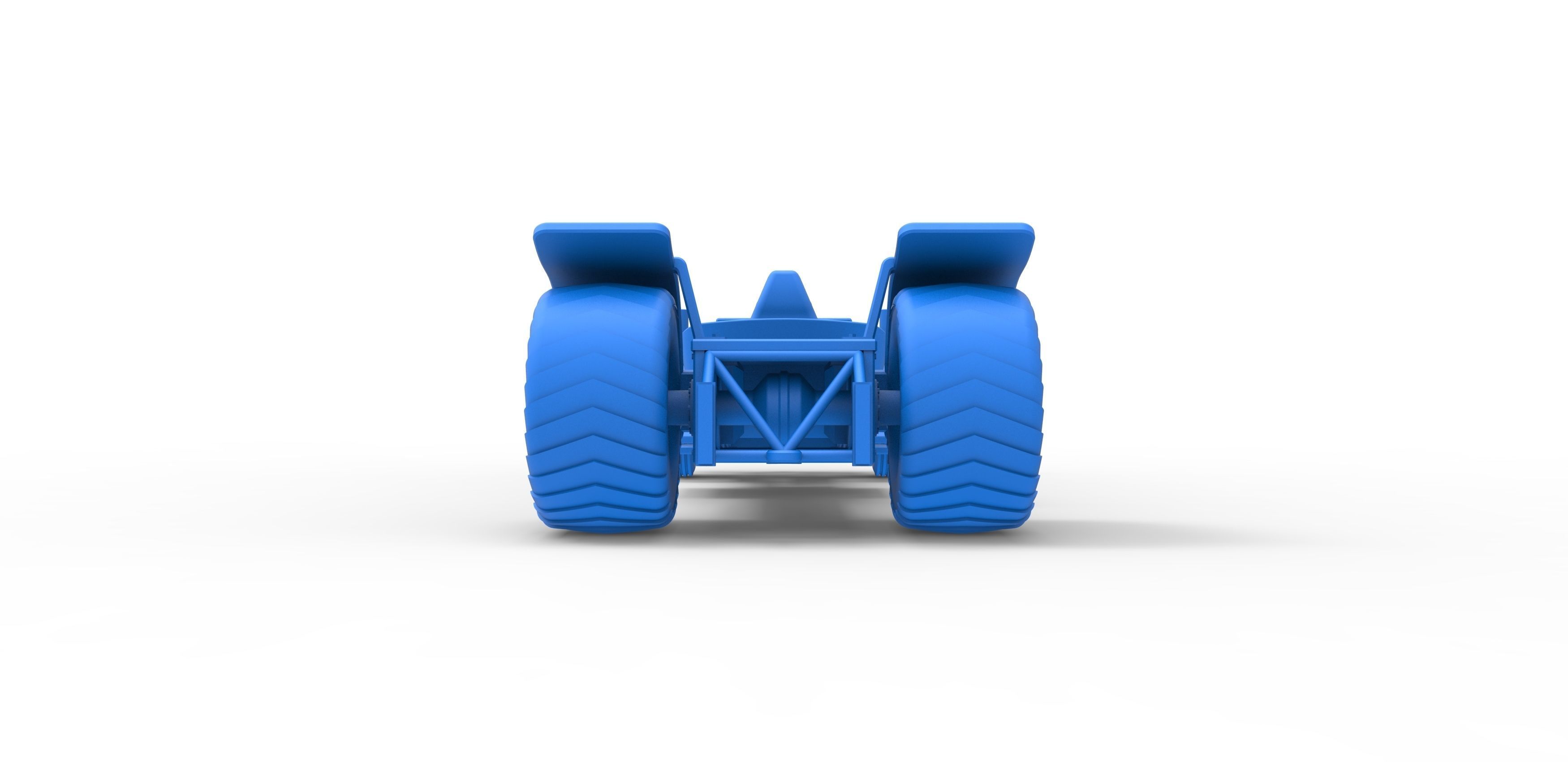 Pulling truck 2wd Hot rod with turbo V12 Scale 1 to 25 3D print model_28