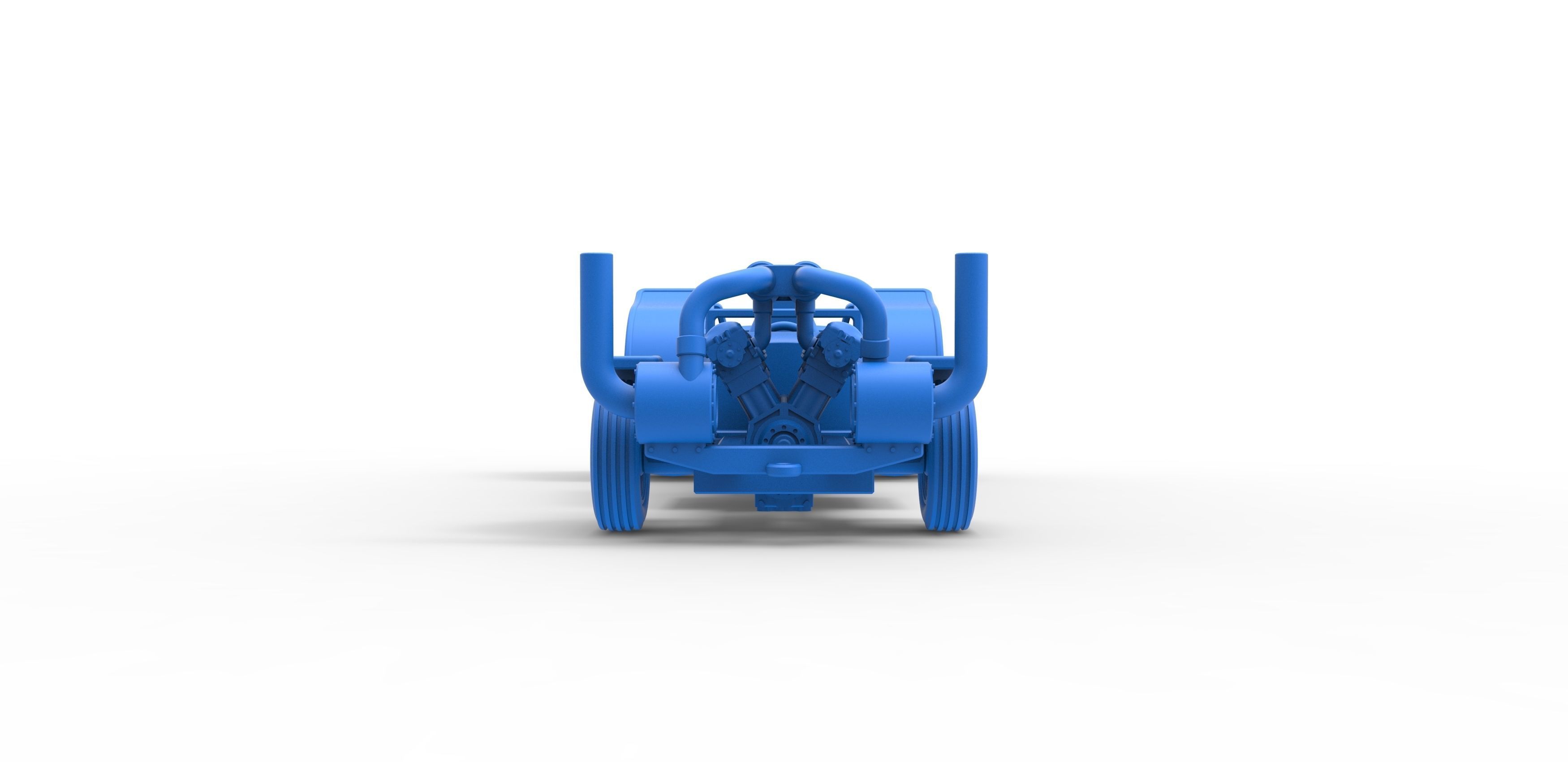 Pulling truck 2wd Hot rod with turbo V12 Scale 1 to 25 3D print model_21