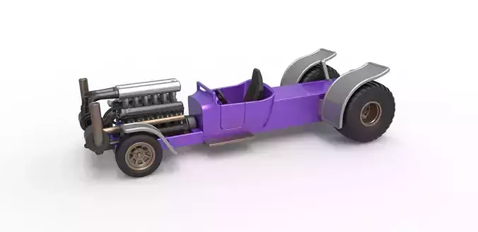Pulling truck 2wd Hot rod with turbo V12 Scale 1 to 25