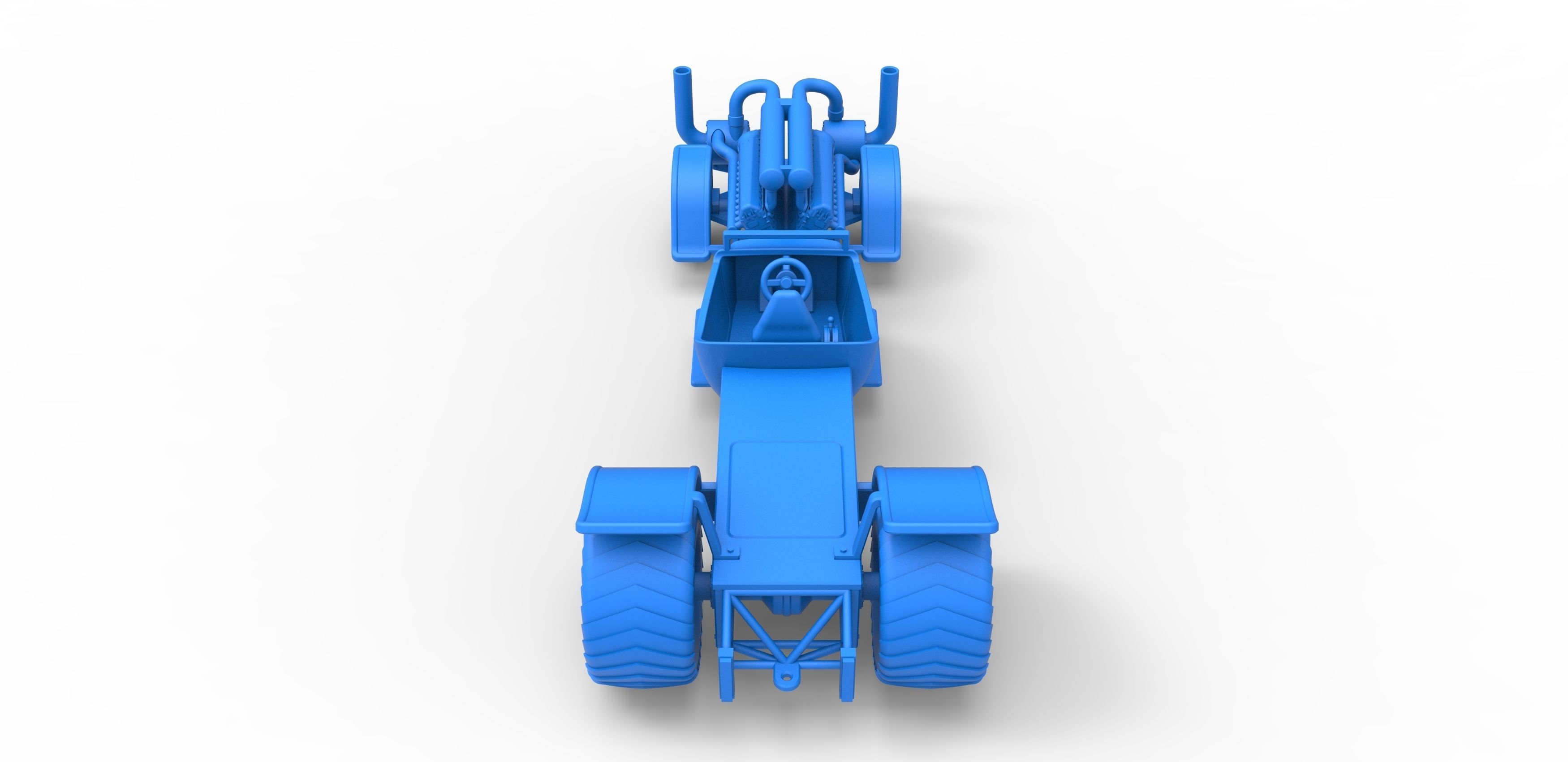 Pulling truck 2wd Hot rod with turbo V12 Scale 1 to 25 3D print model_27