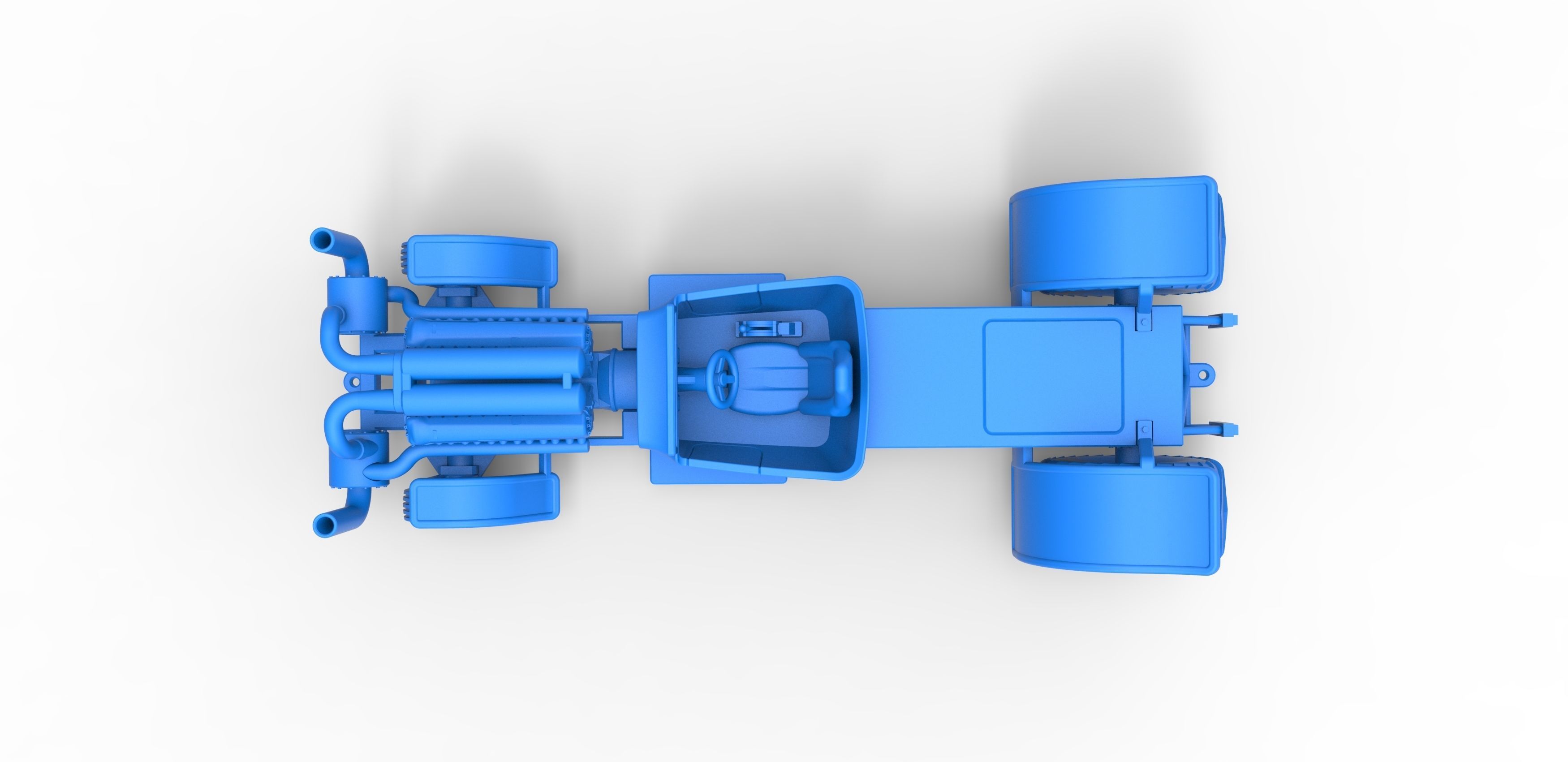 Pulling truck 2wd Hot rod with turbo V12 Scale 1 to 25 3D print model_24