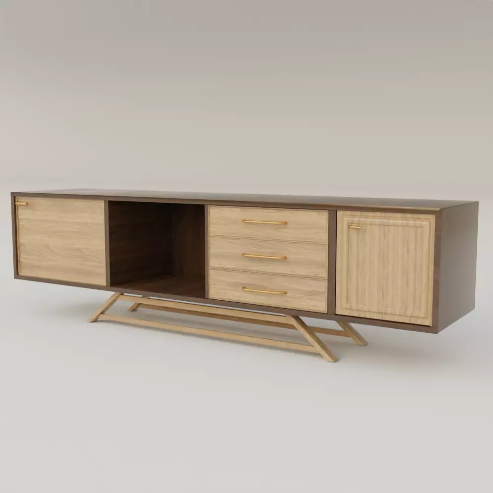 TV Cabinet Free 3D model_0