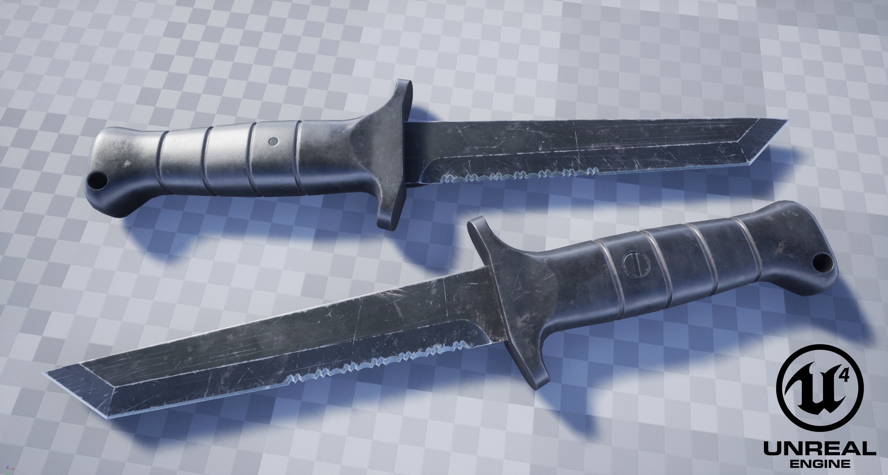 KM 2000 Knife Low-poly 3D model_10