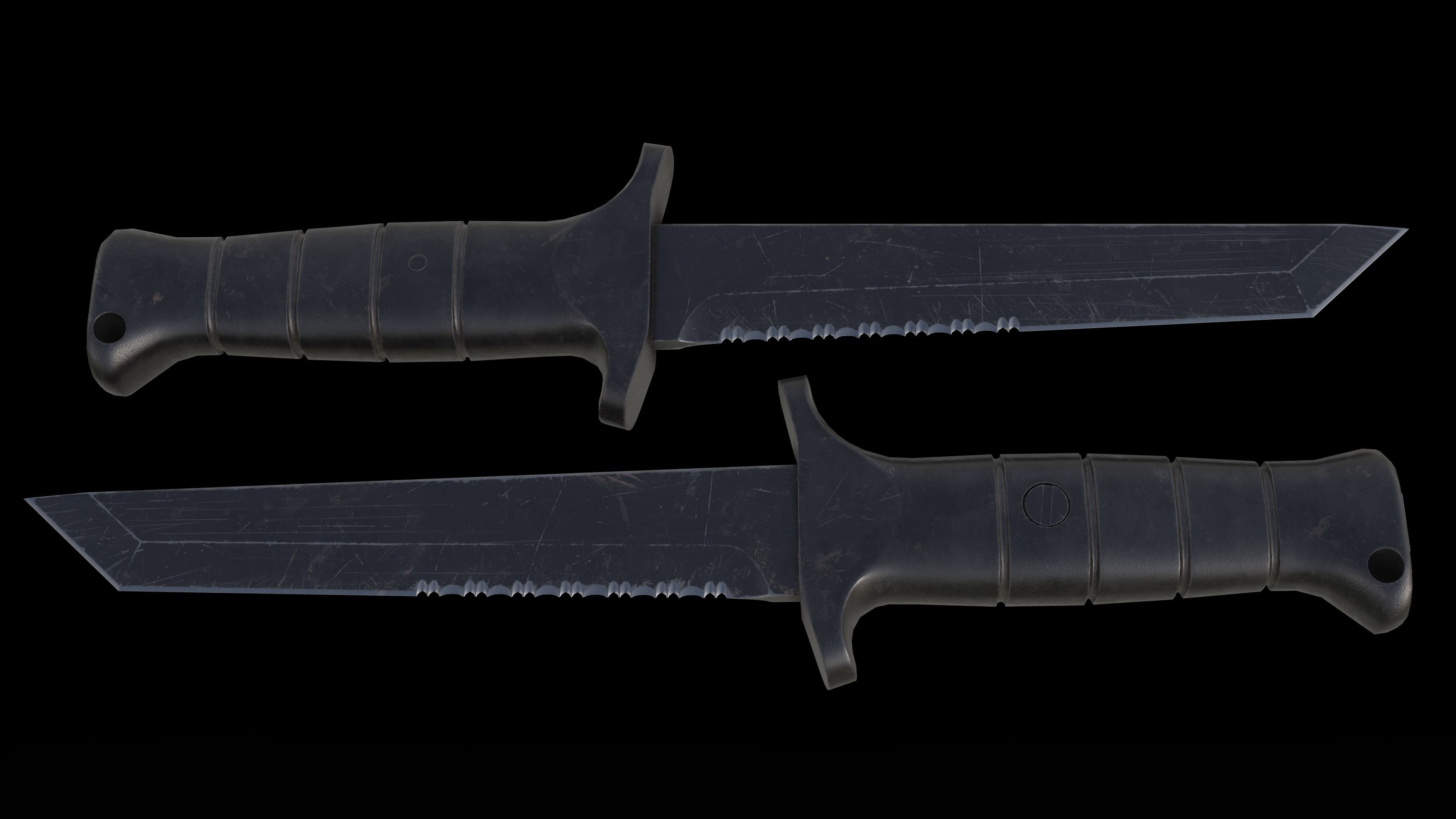 KM 2000 Knife Low-poly 3D model_7
