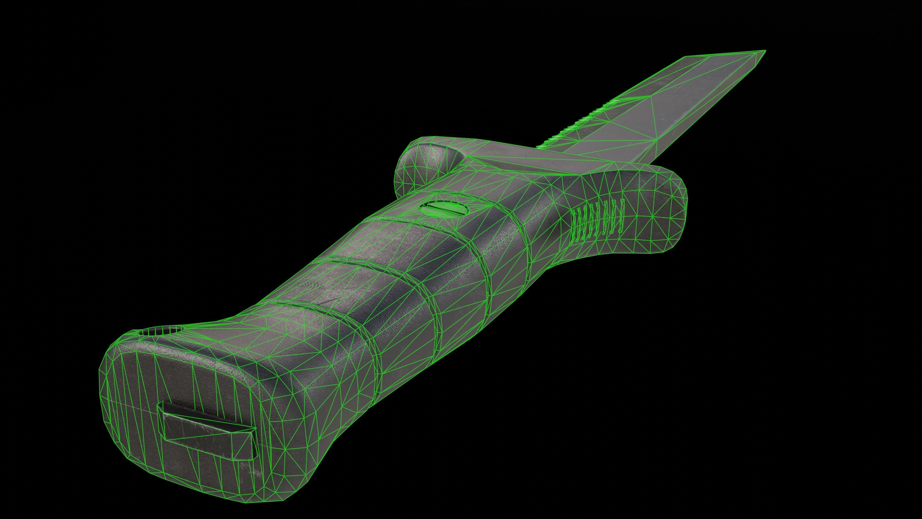 KM 2000 Knife Low-poly 3D model_4