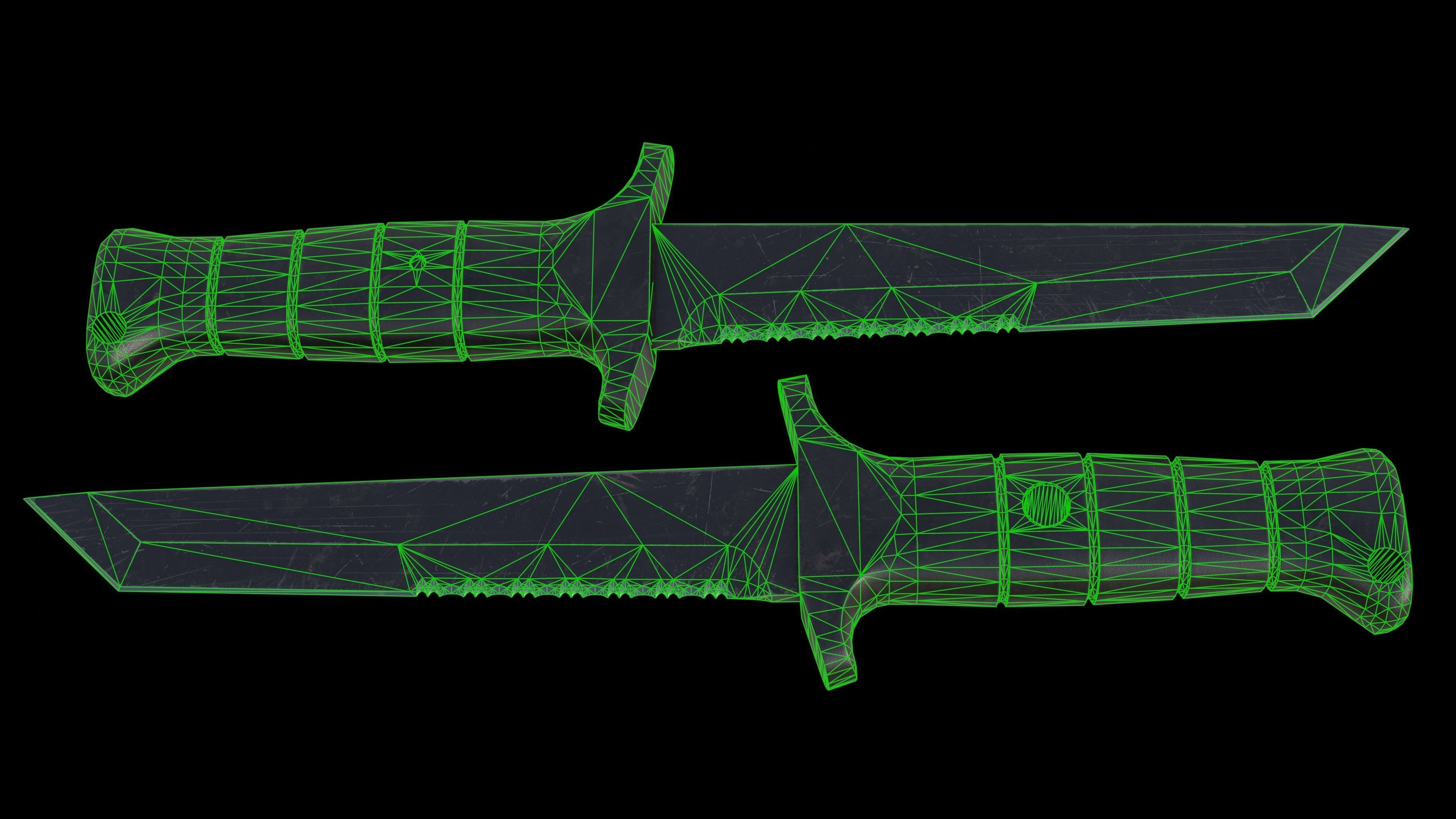 KM 2000 Knife Low-poly 3D model_8