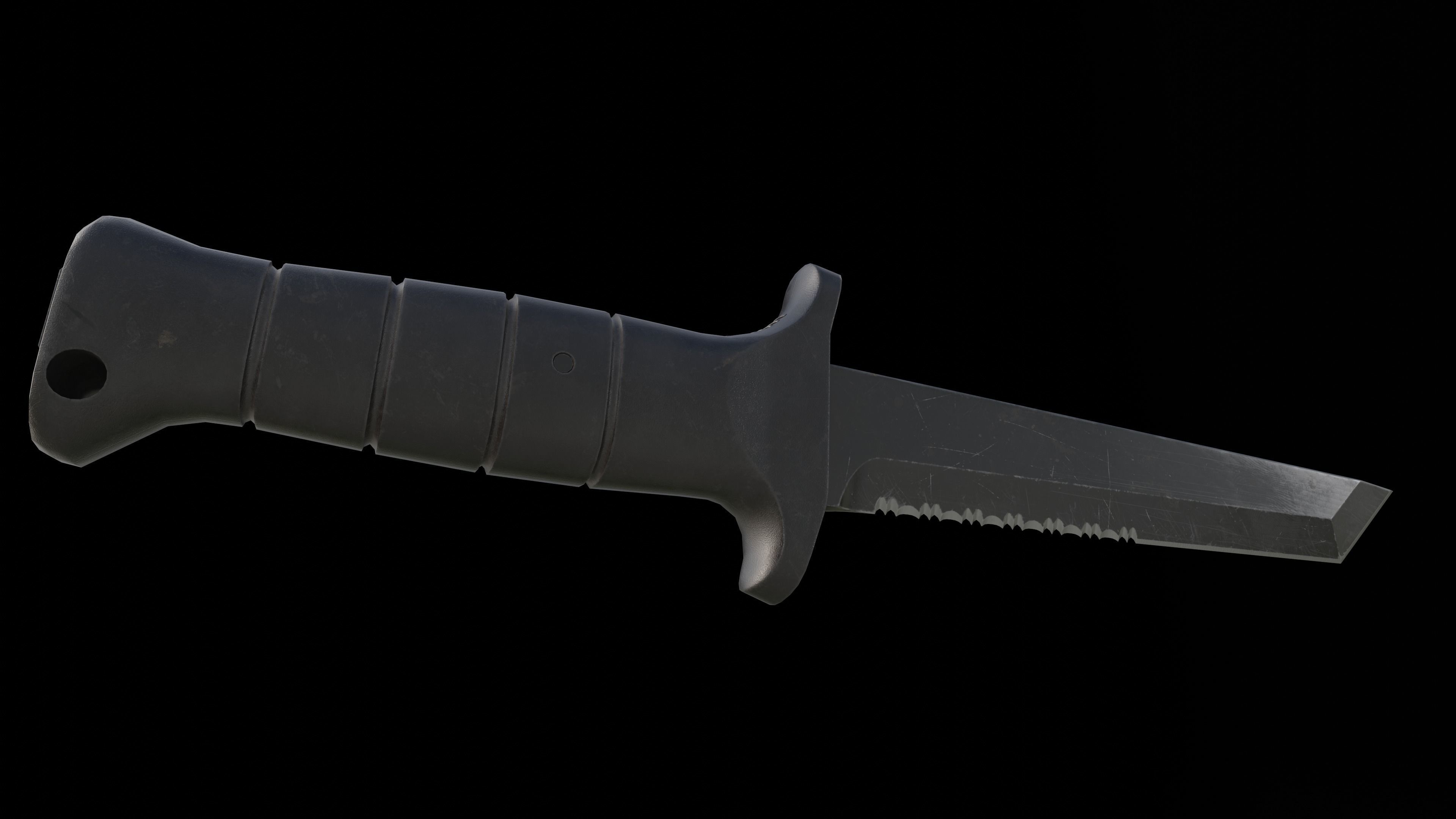 KM 2000 Knife Low-poly 3D model_5