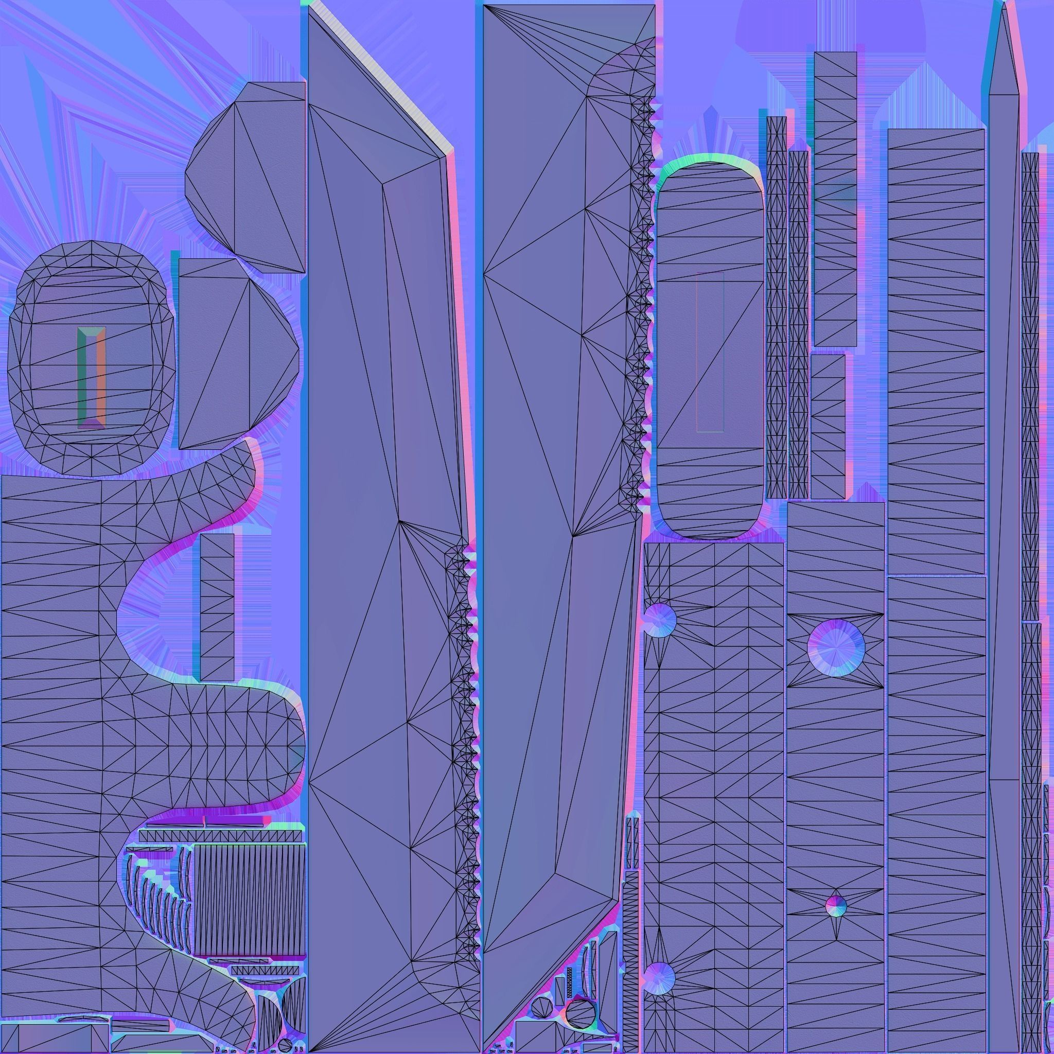 KM 2000 Knife Low-poly 3D model_14