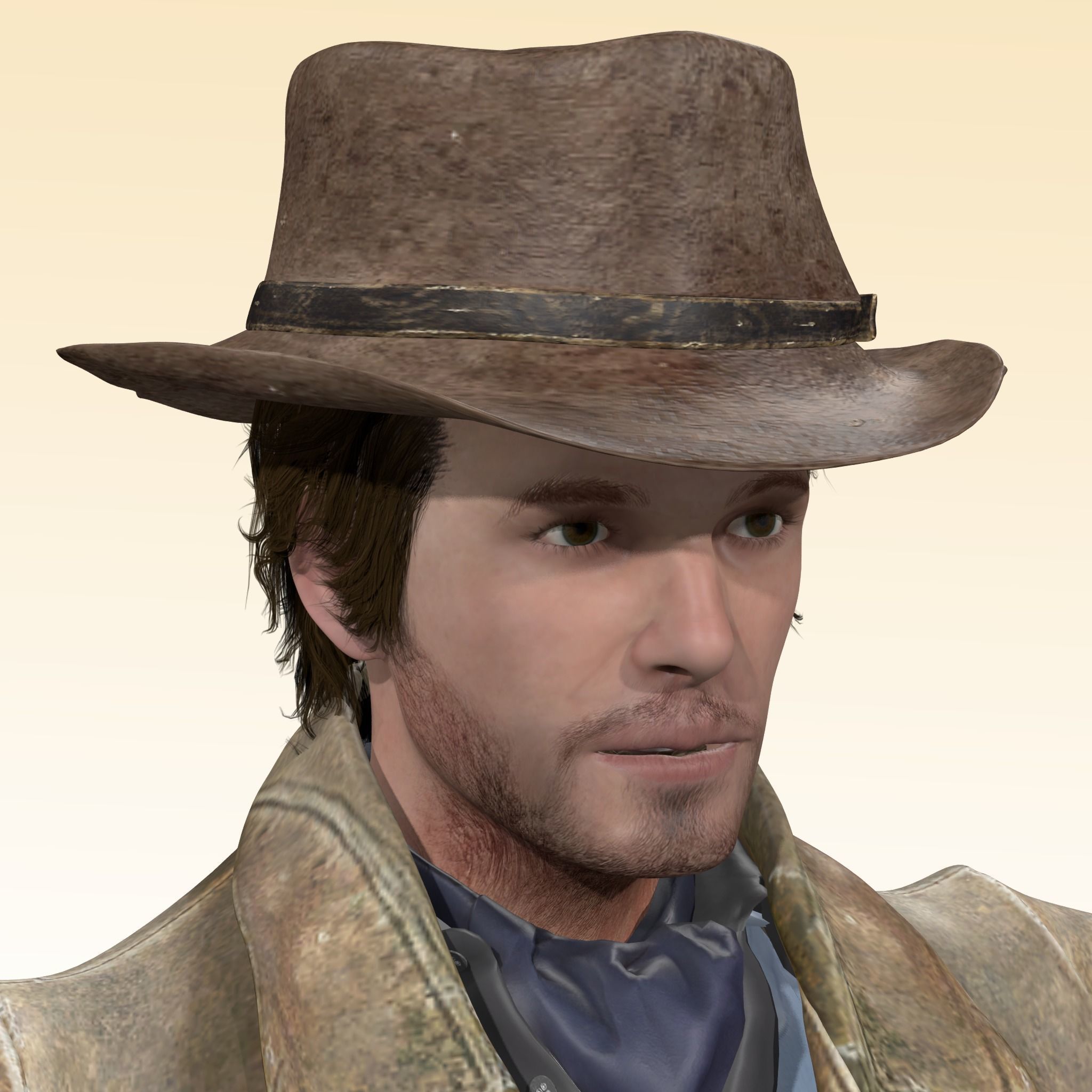 Cowboy Rigged 3D model_4