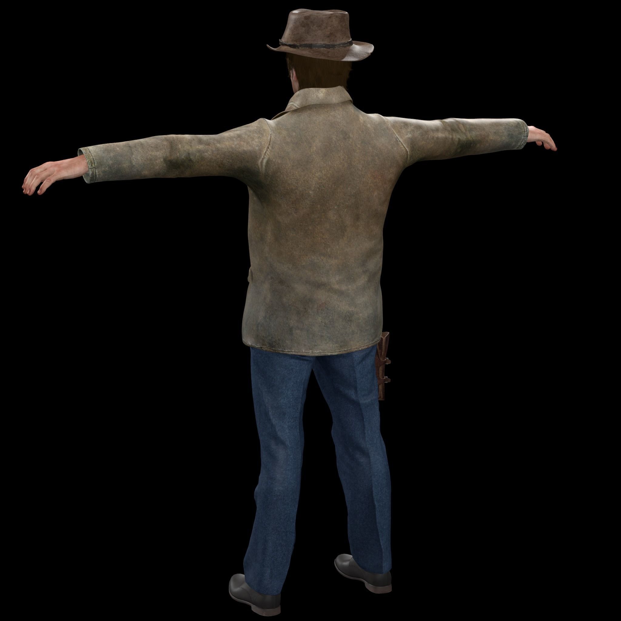 Cowboy Rigged 3D model_5