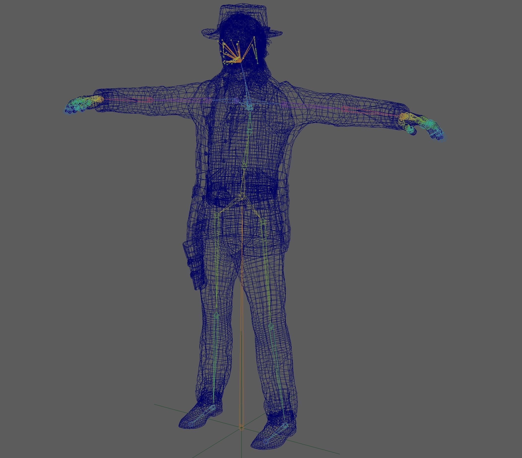 Cowboy Rigged 3D model_16