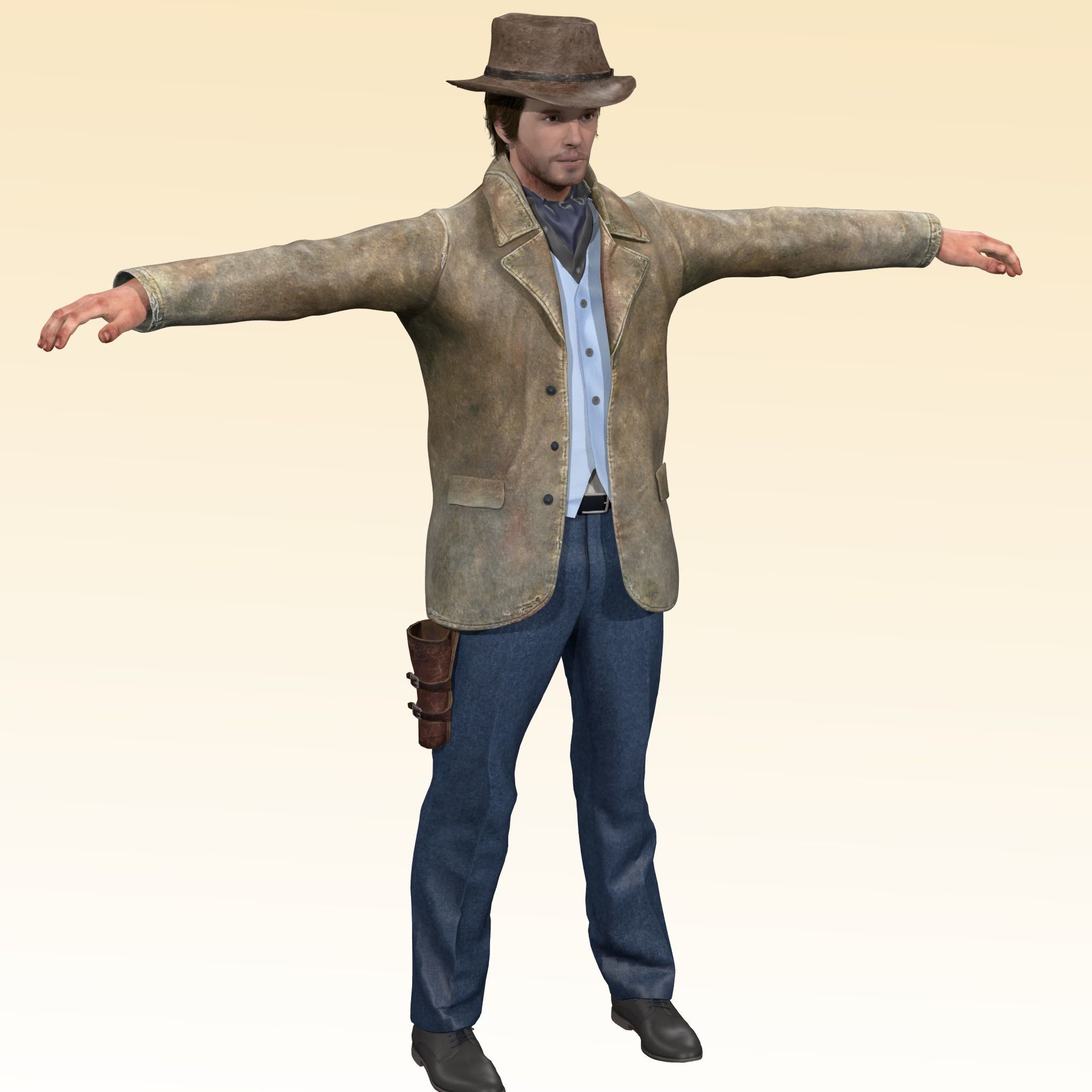 Cowboy Rigged 3D model_1