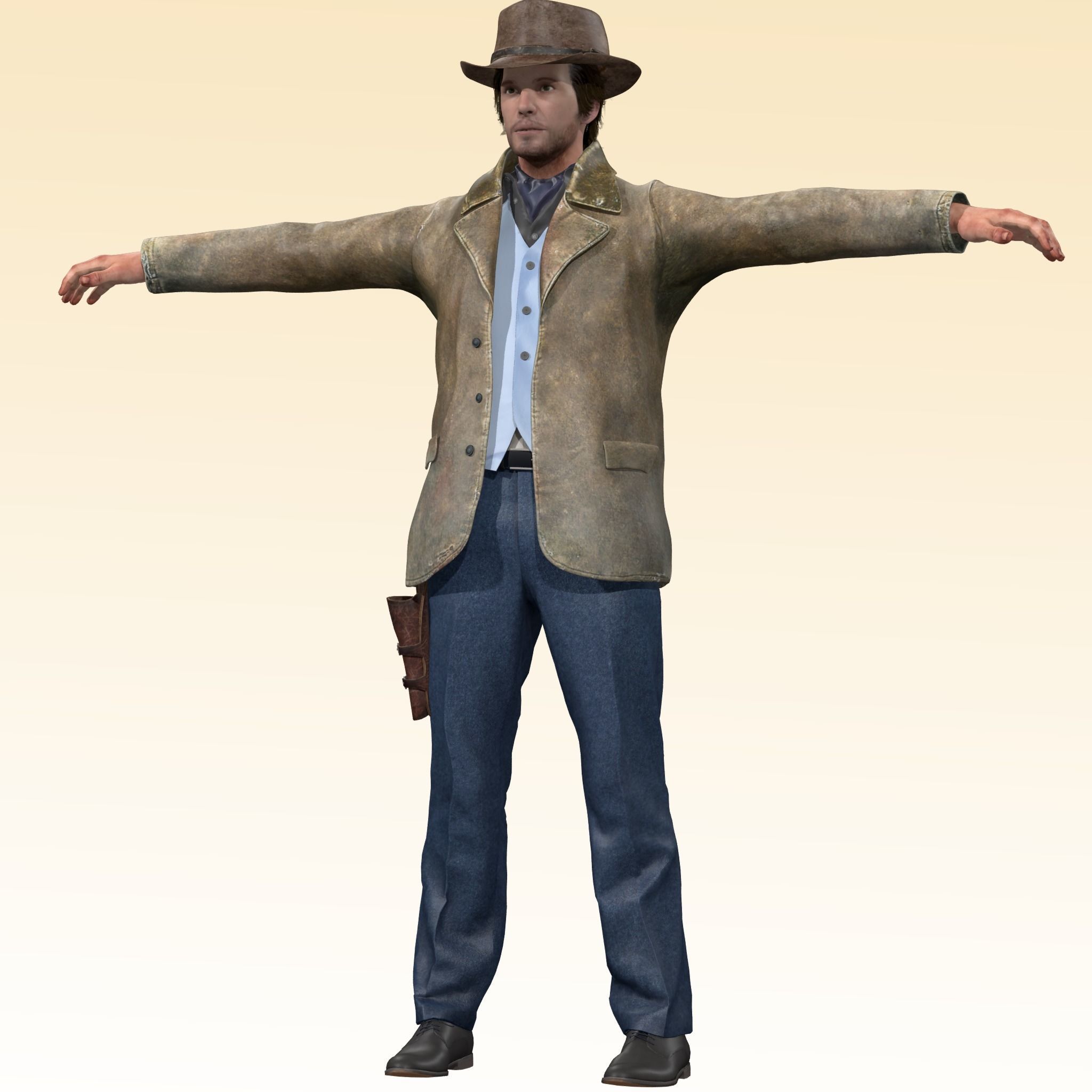 Cowboy Rigged 3D model_2