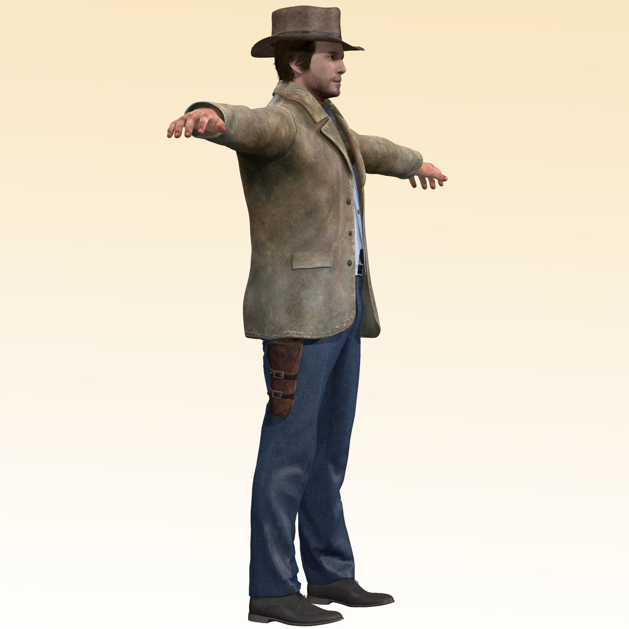 Cowboy Rigged 3D model_6
