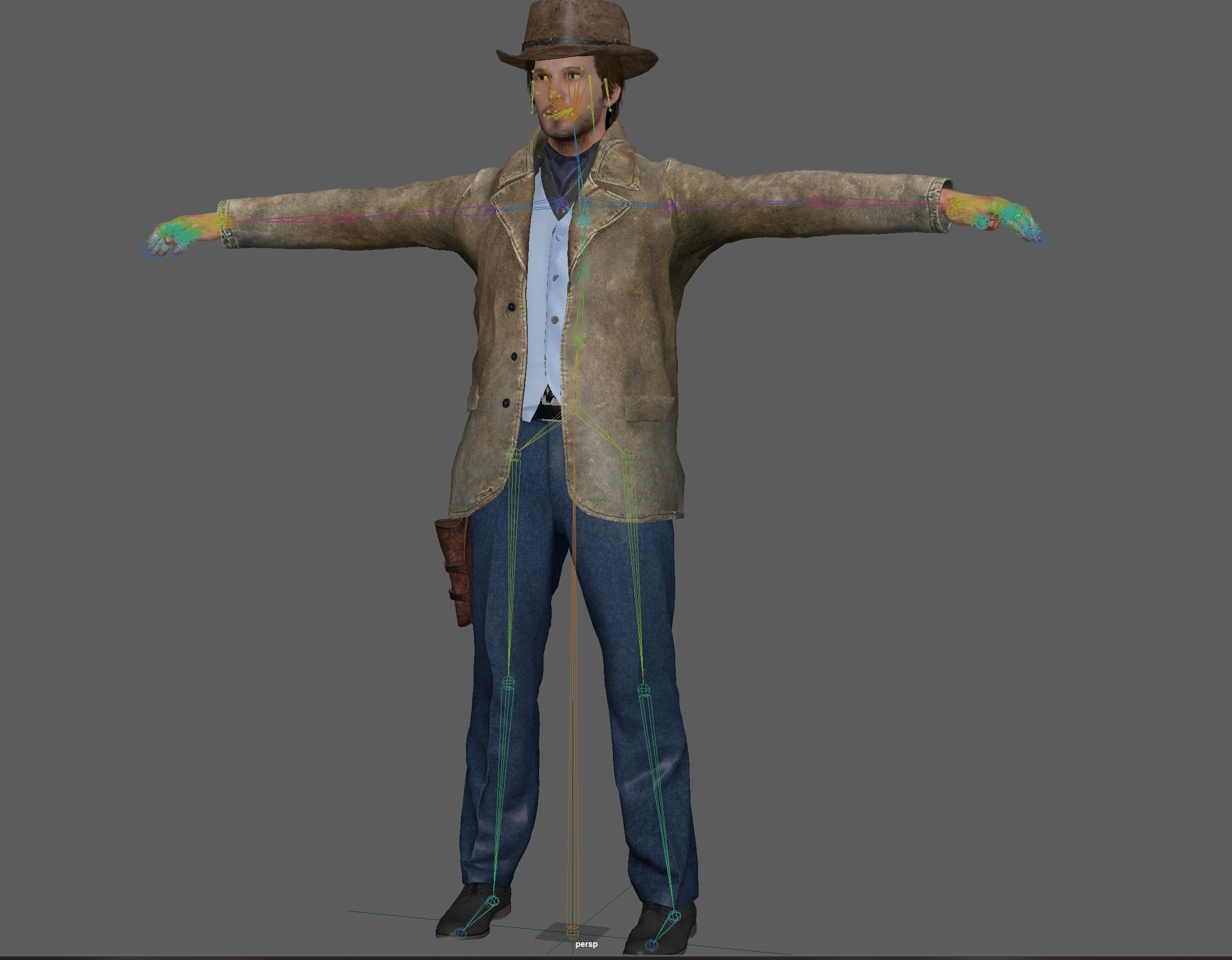 Cowboy Rigged 3D model_9