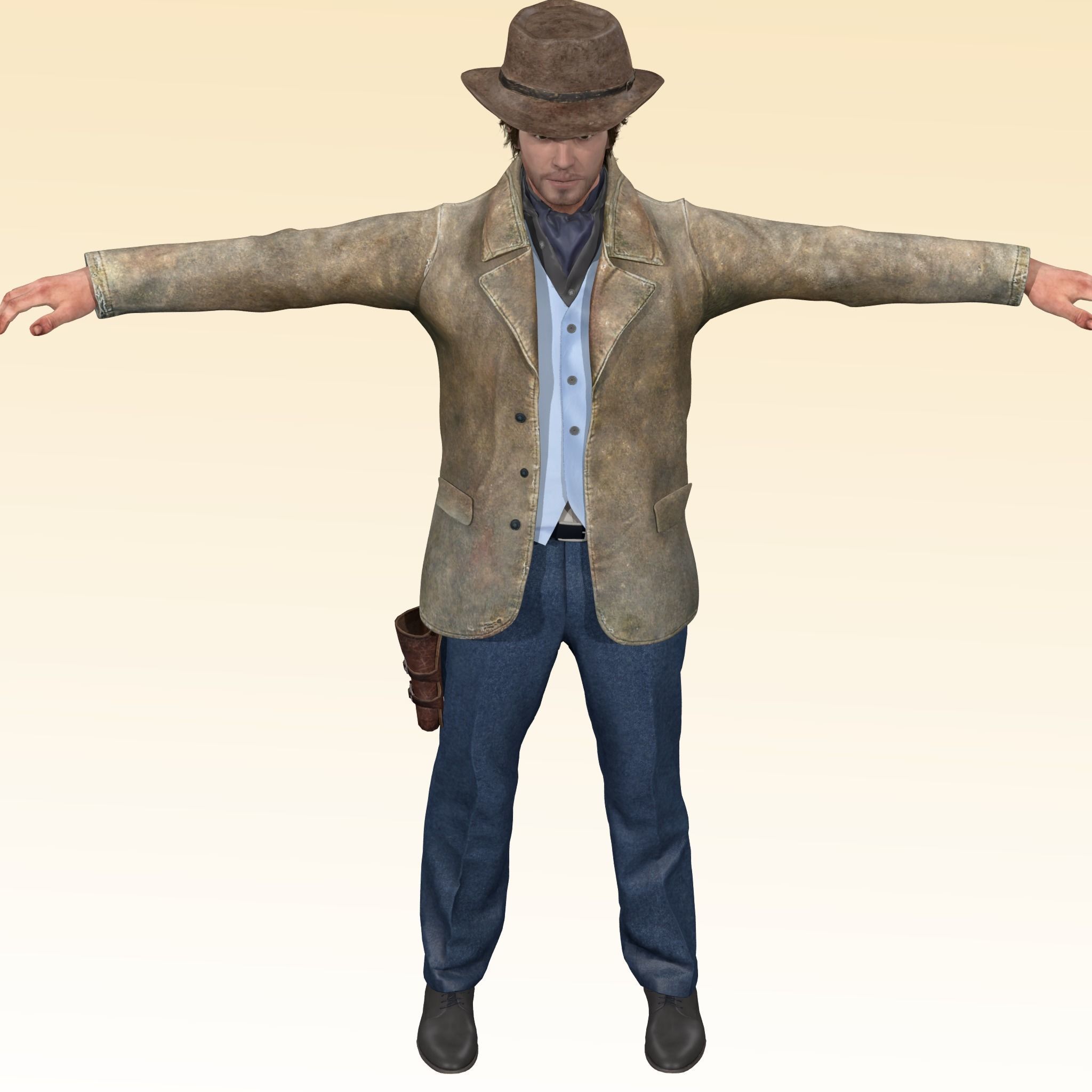 Cowboy Rigged 3D model_7