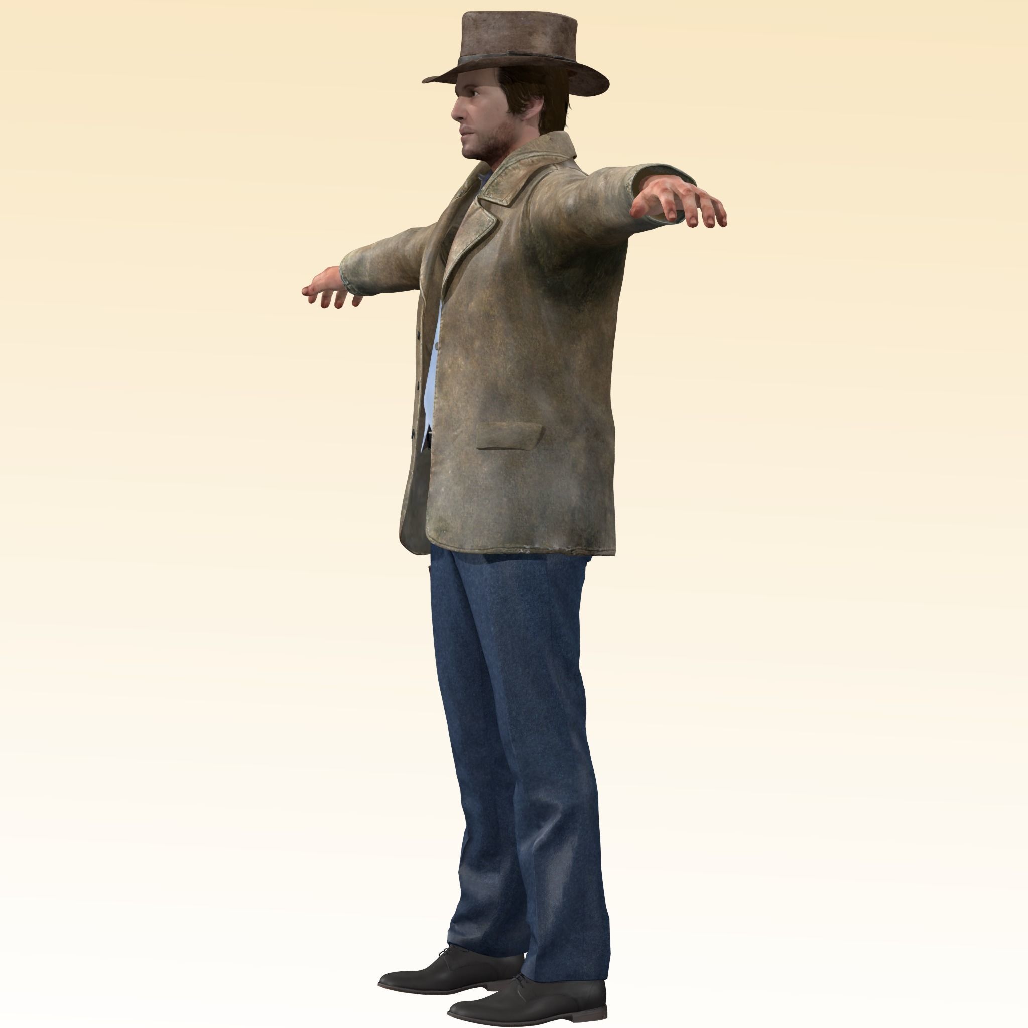 Cowboy Rigged 3D model_8