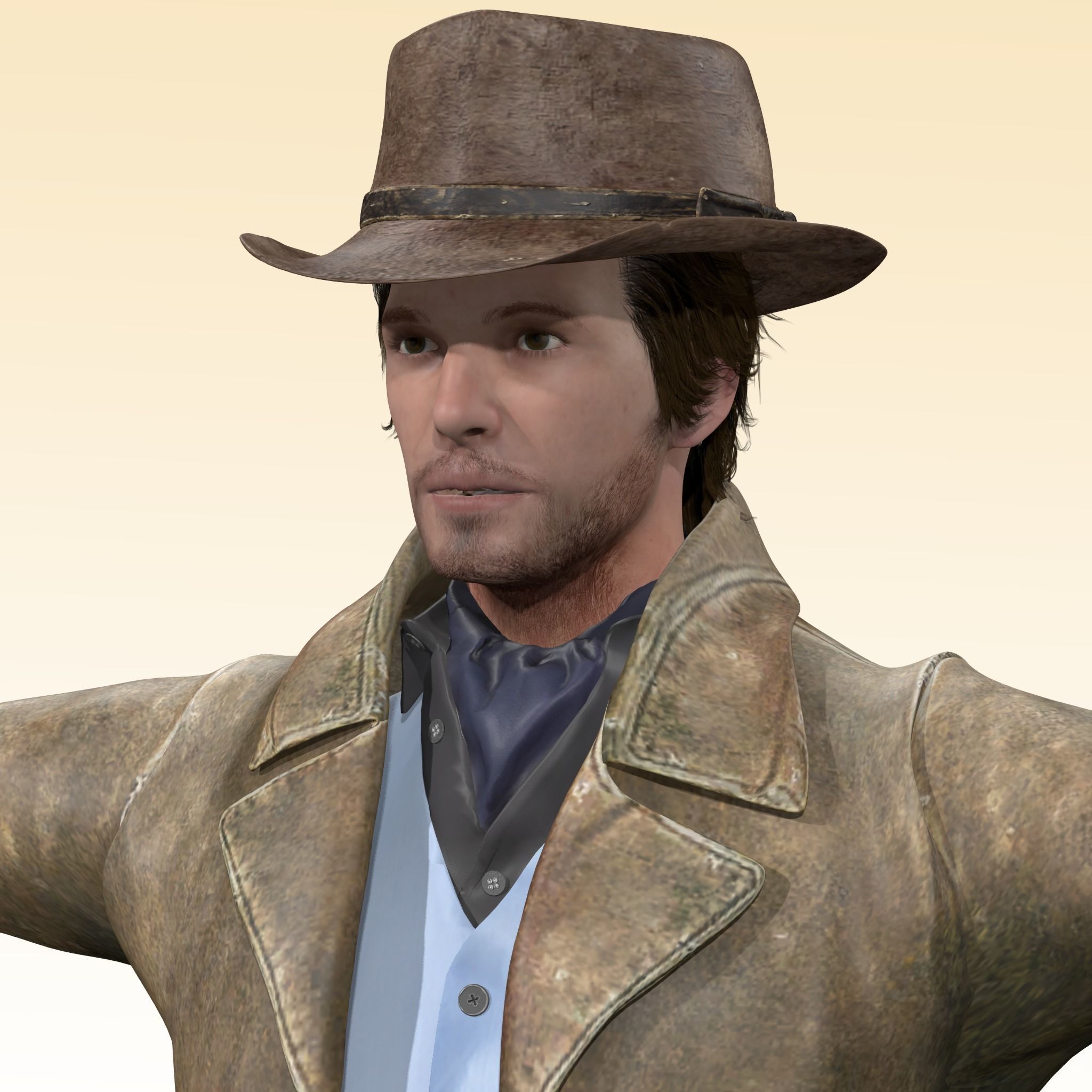 Cowboy Rigged 3D model_3