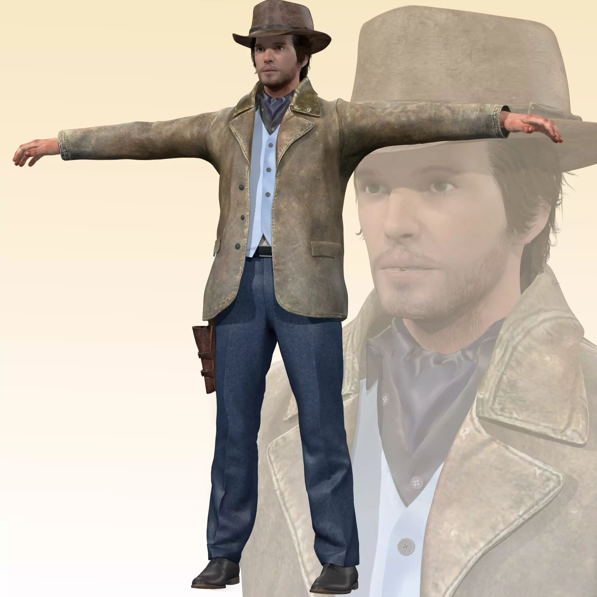 Cowboy Rigged 3D model_0