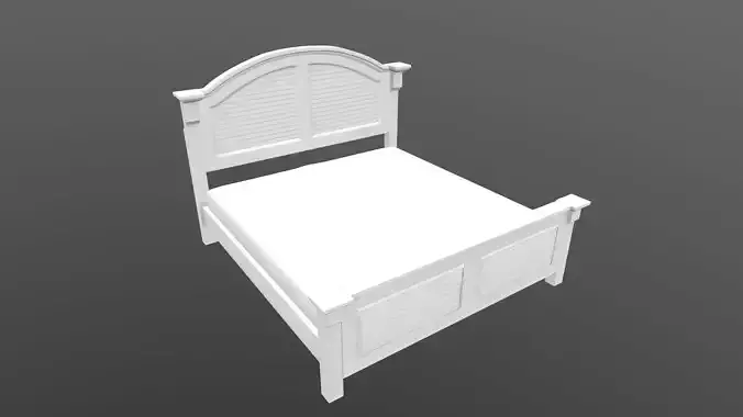 Bed 3D Model with headboard and footboard