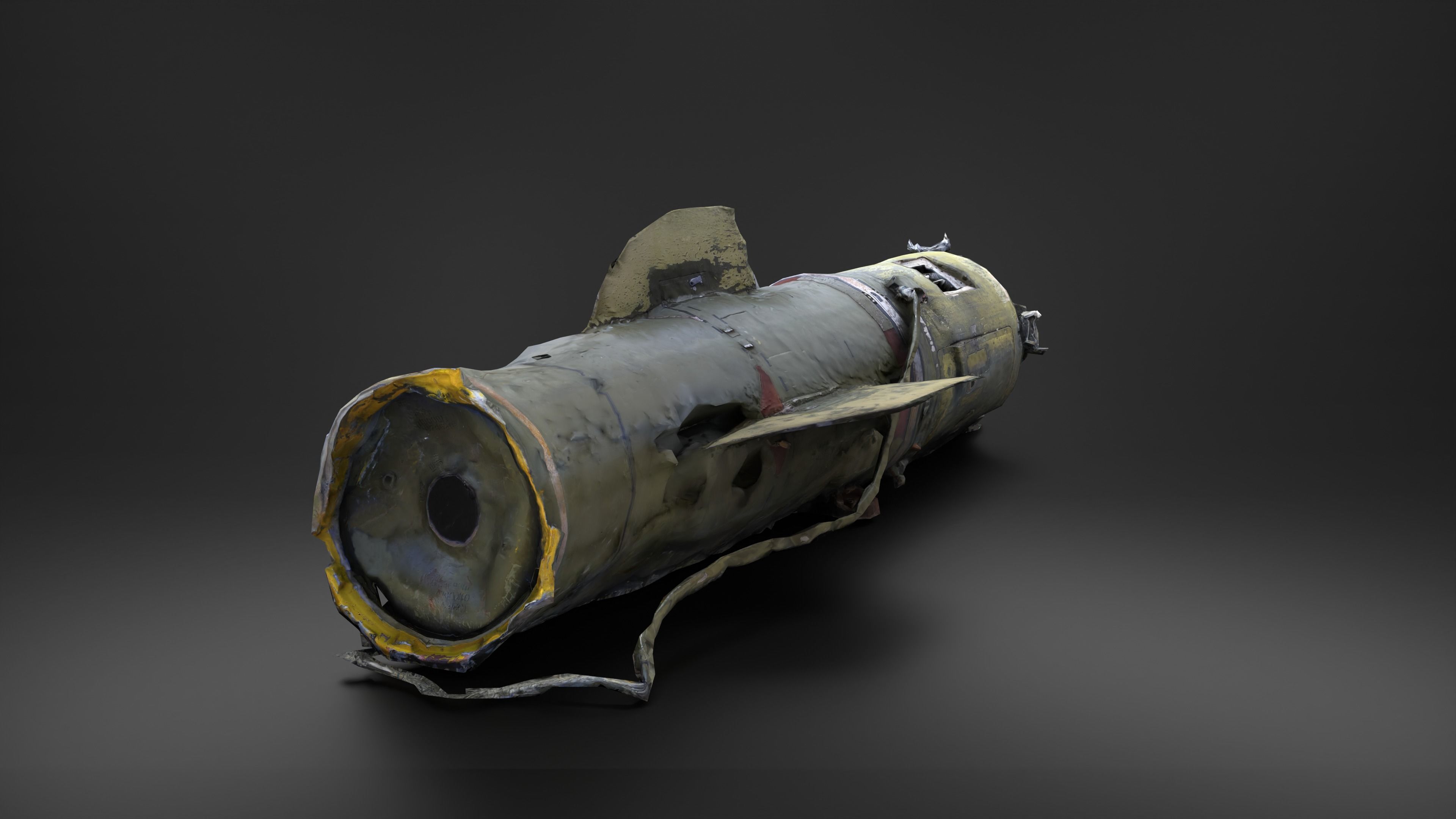 Destroyed OTR-21 SS-21 Scarab Tochka-U P2 Photoscan Game Ready Low-poly 3D model_18