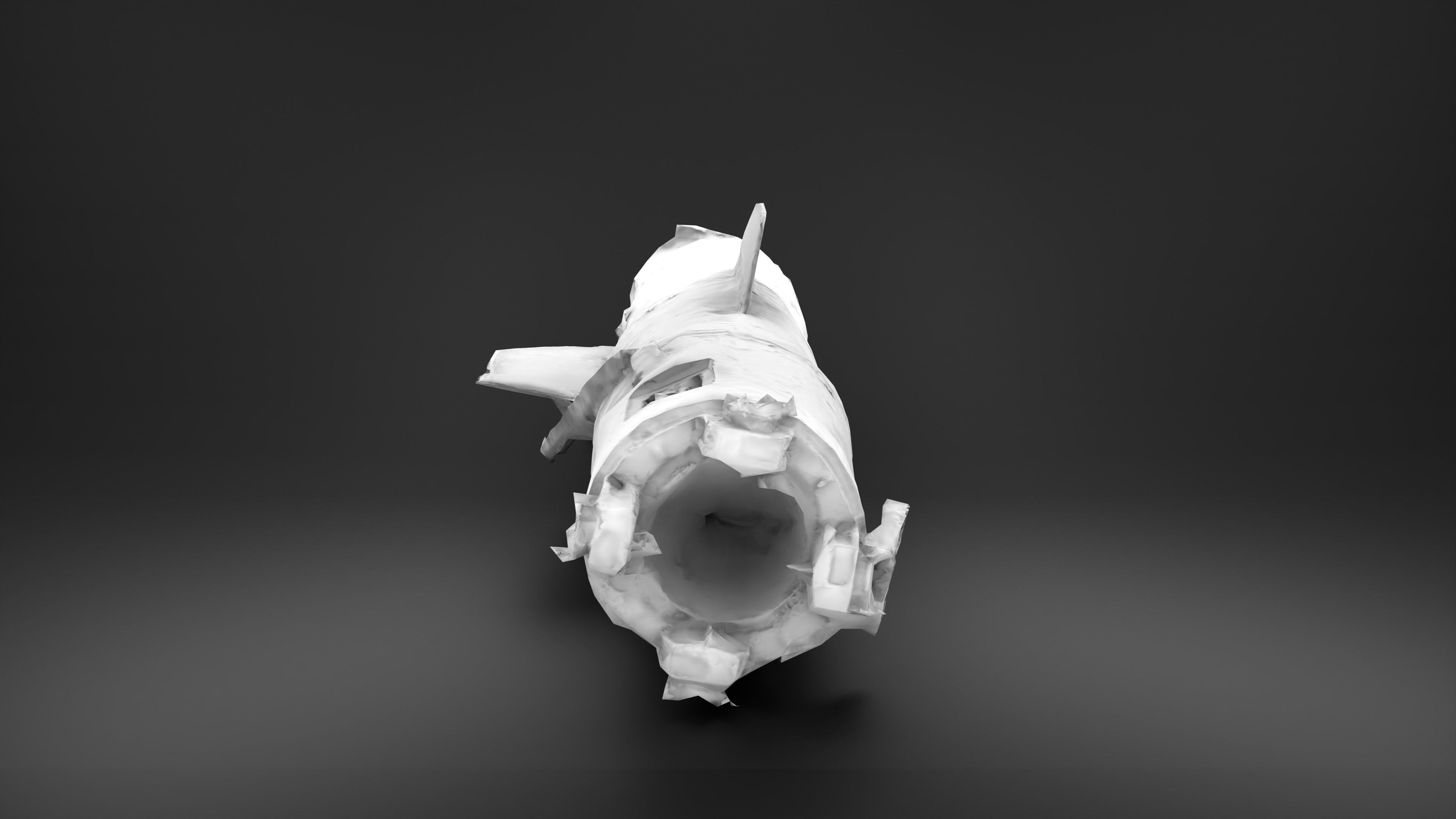 Destroyed OTR-21 SS-21 Scarab Tochka-U P2 Photoscan Game Ready Low-poly 3D model_7