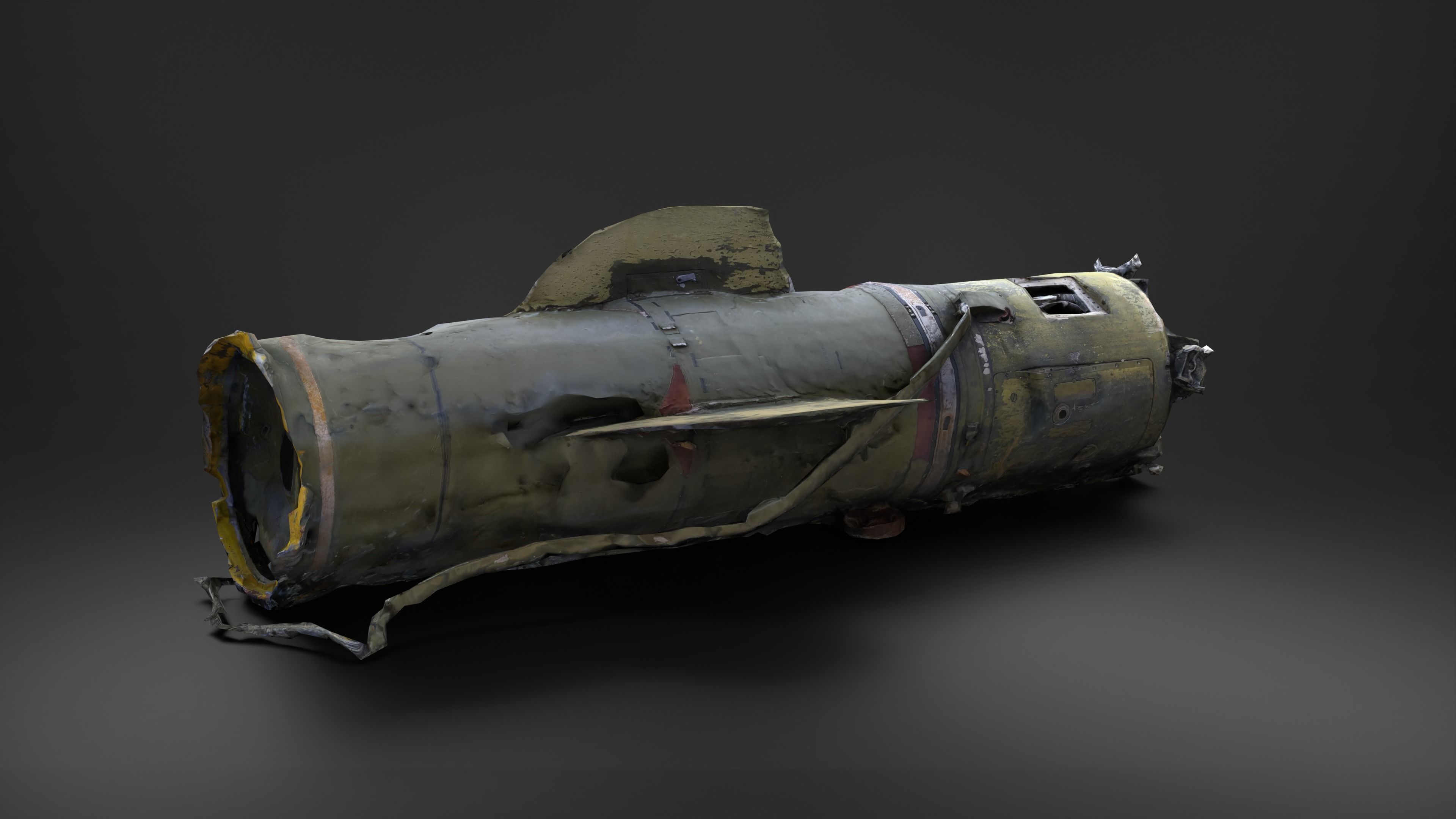 Destroyed OTR-21 SS-21 Scarab Tochka-U P2 Photoscan Game Ready Low-poly 3D model_15