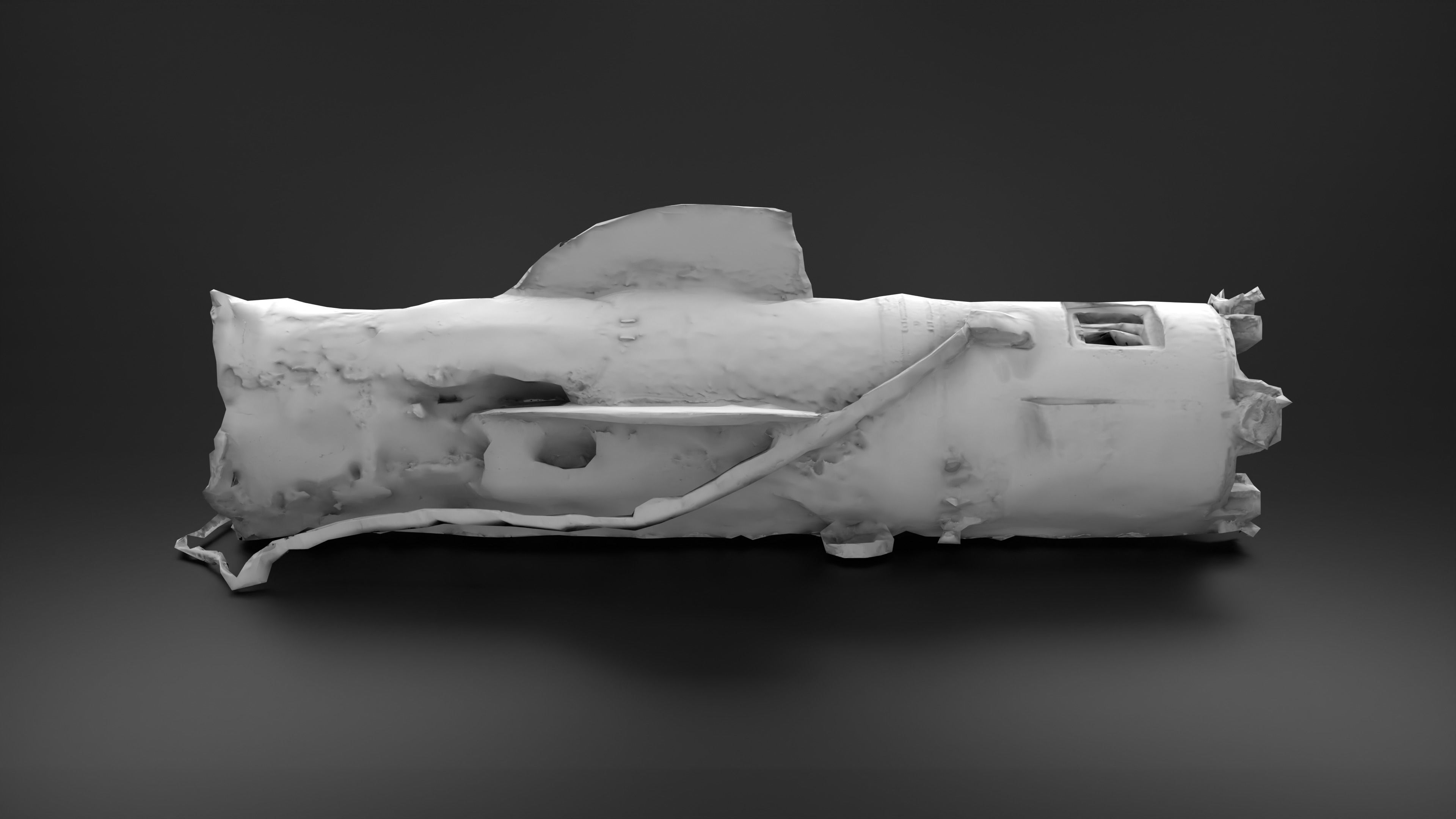 Destroyed OTR-21 SS-21 Scarab Tochka-U P2 Photoscan Game Ready Low-poly 3D model_4