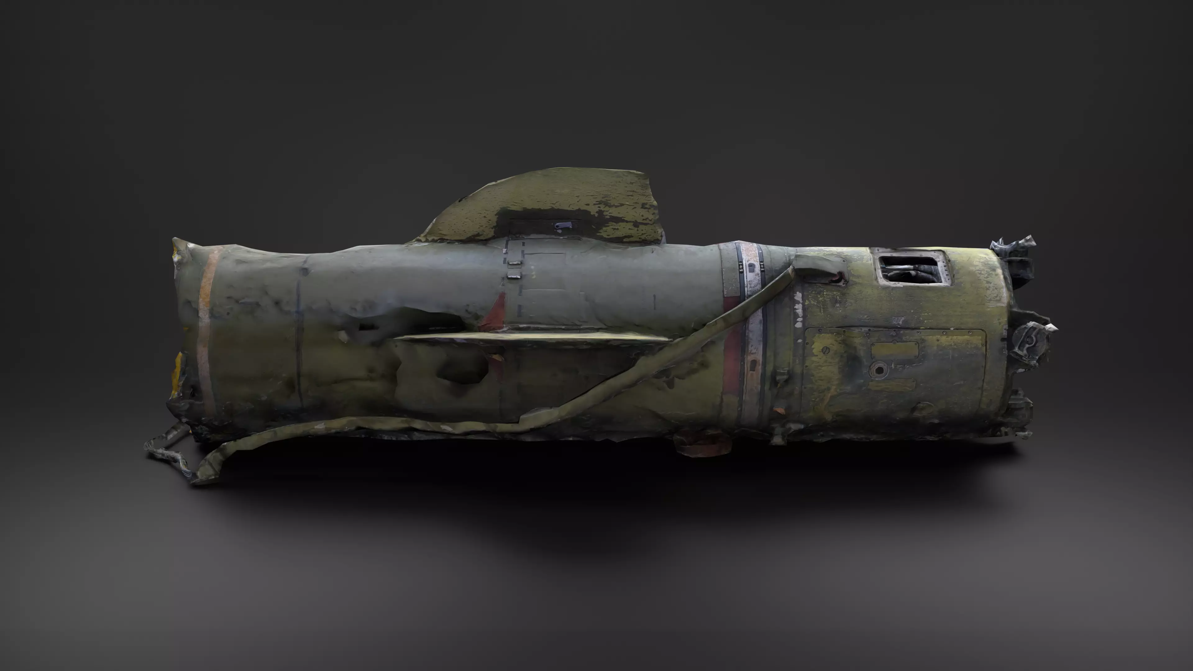 Destroyed OTR-21 SS-21 Scarab Tochka-U P2 Photoscan Game Ready Low-poly 3D model_0