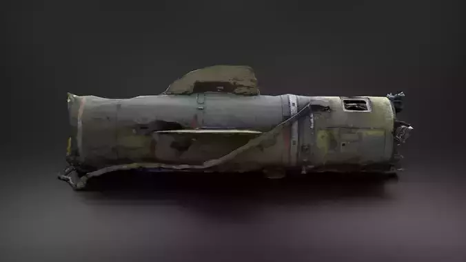 Destroyed OTR-21 SS-21 Scarab Tochka-U P2 Photoscan Game Ready Low-poly 3D model